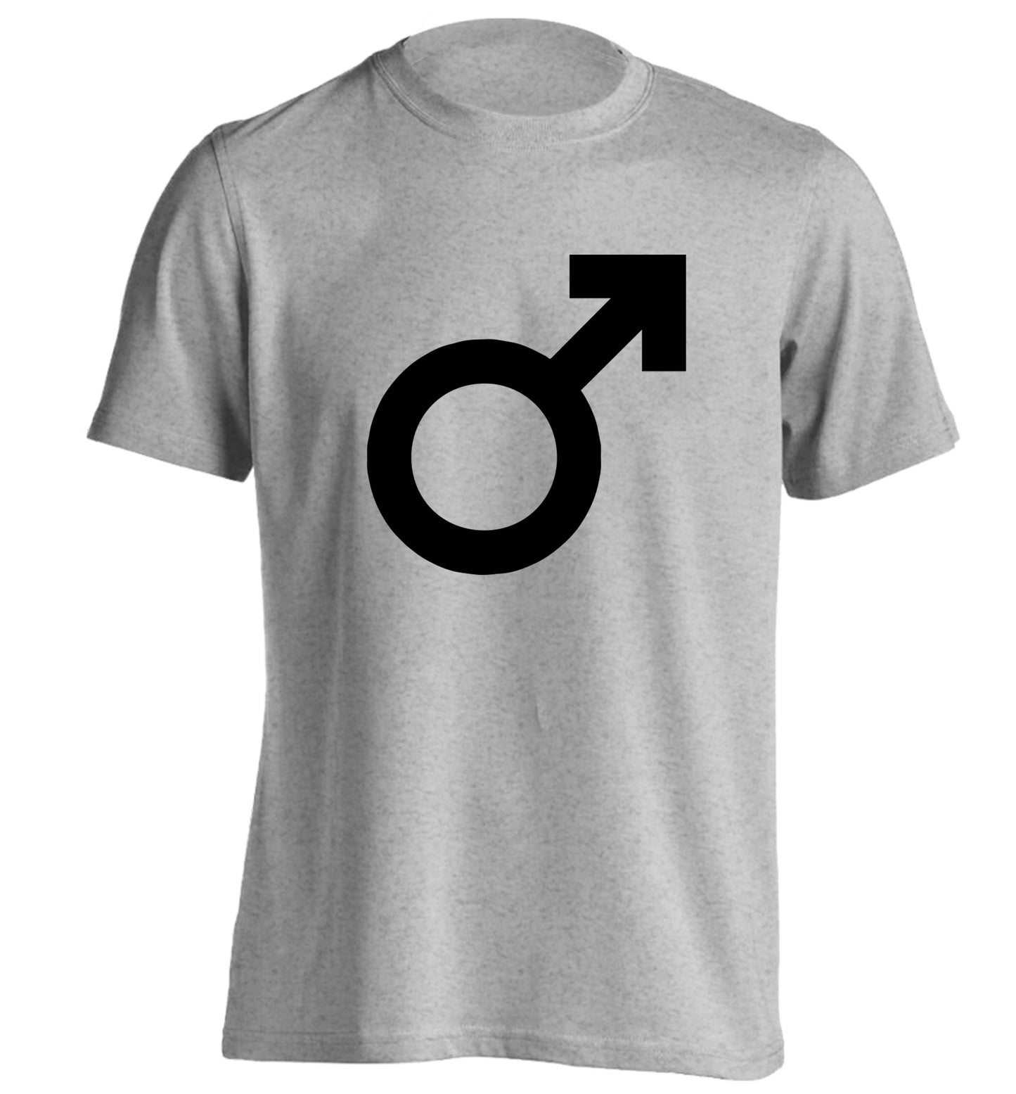 Male symbol large adults unisex grey Tshirt 2XL