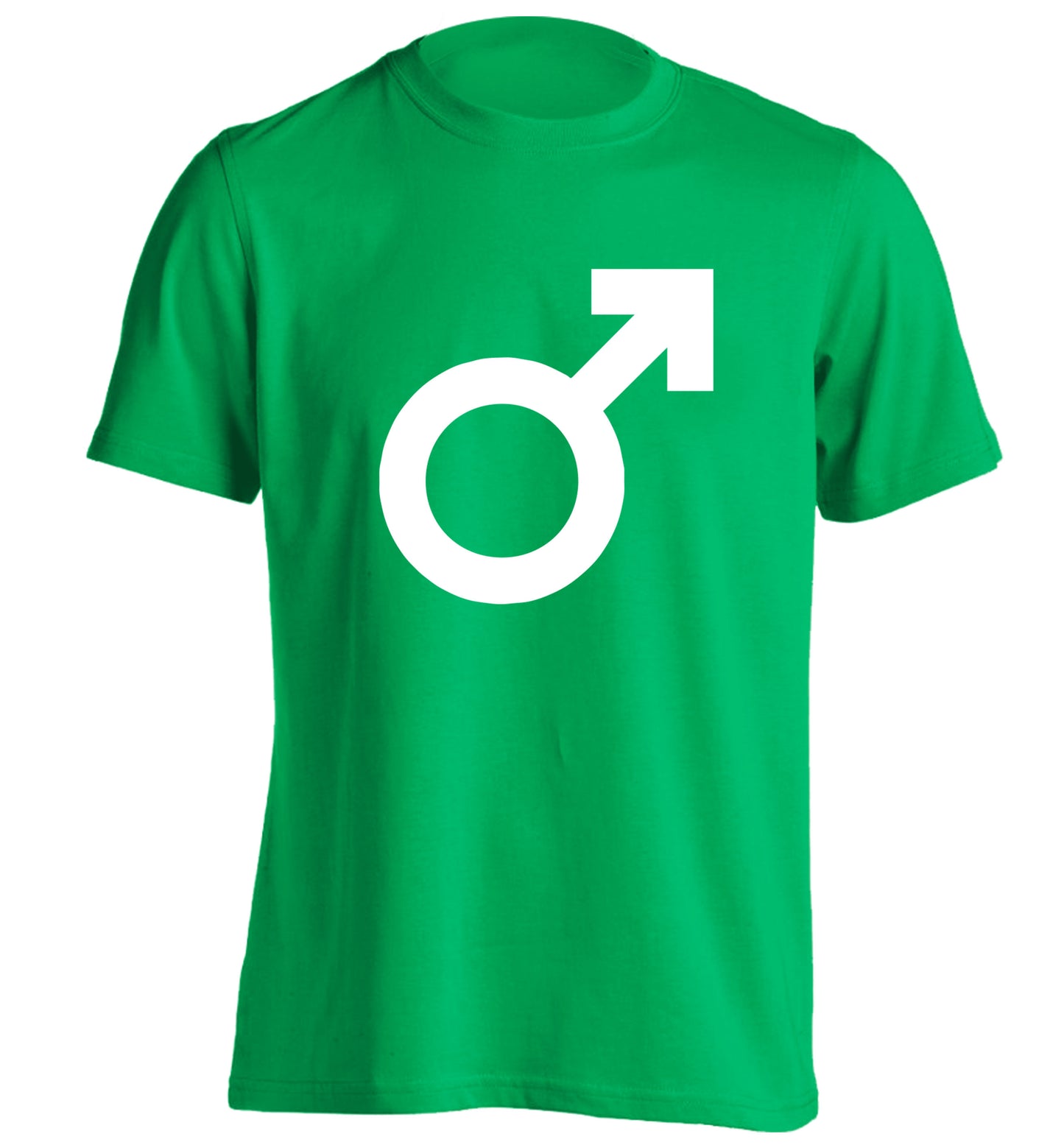 Male symbol large adults unisex green Tshirt 2XL