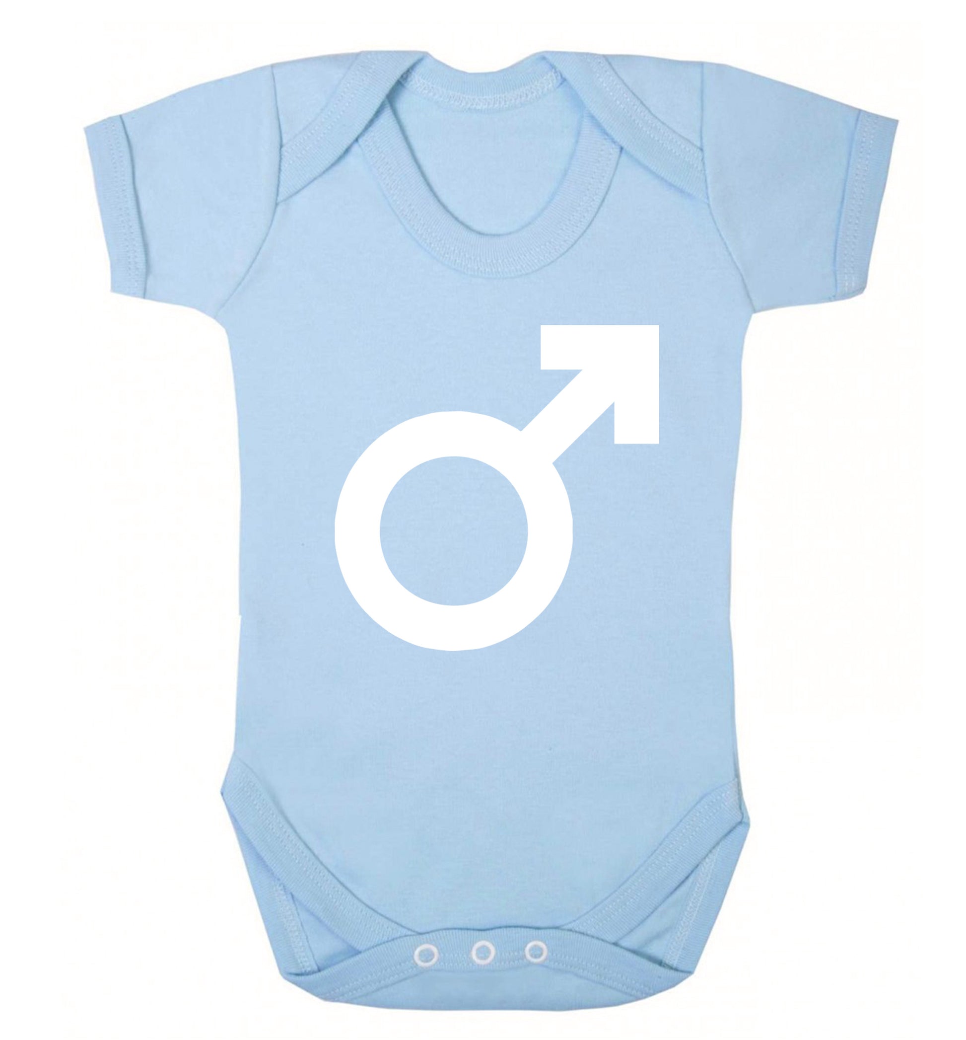 Male symbol large Baby Vest pale blue 18-24 months