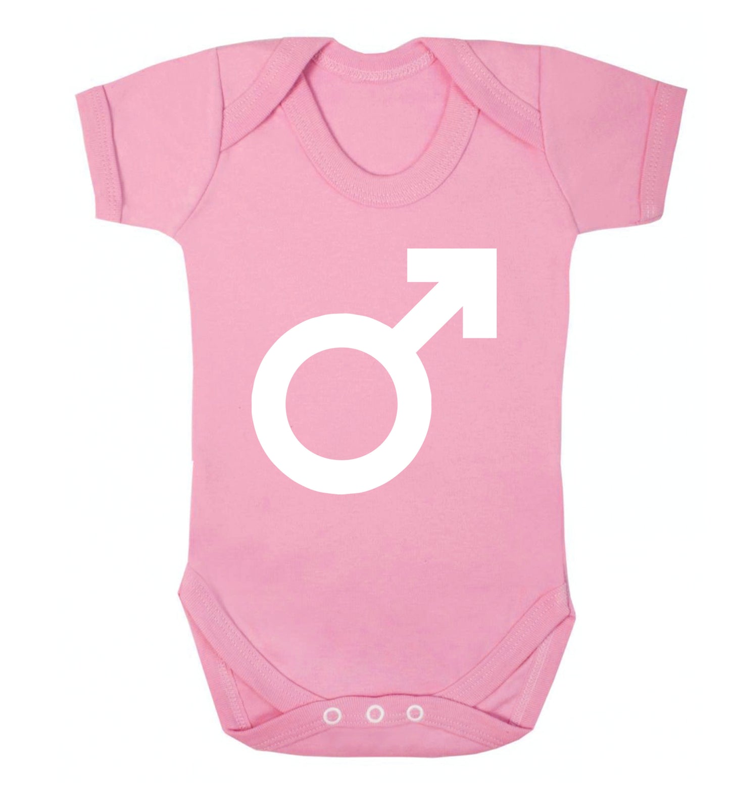 Male symbol large Baby Vest pale pink 18-24 months