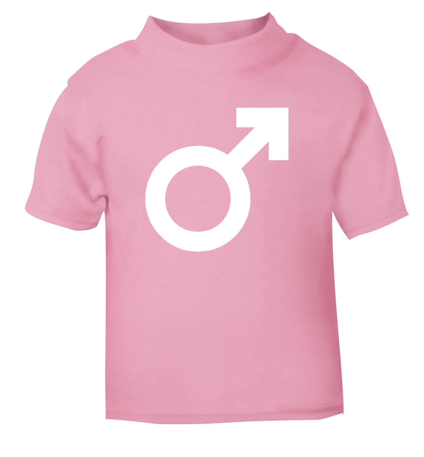 Male symbol large light pink Baby Toddler Tshirt 2 Years