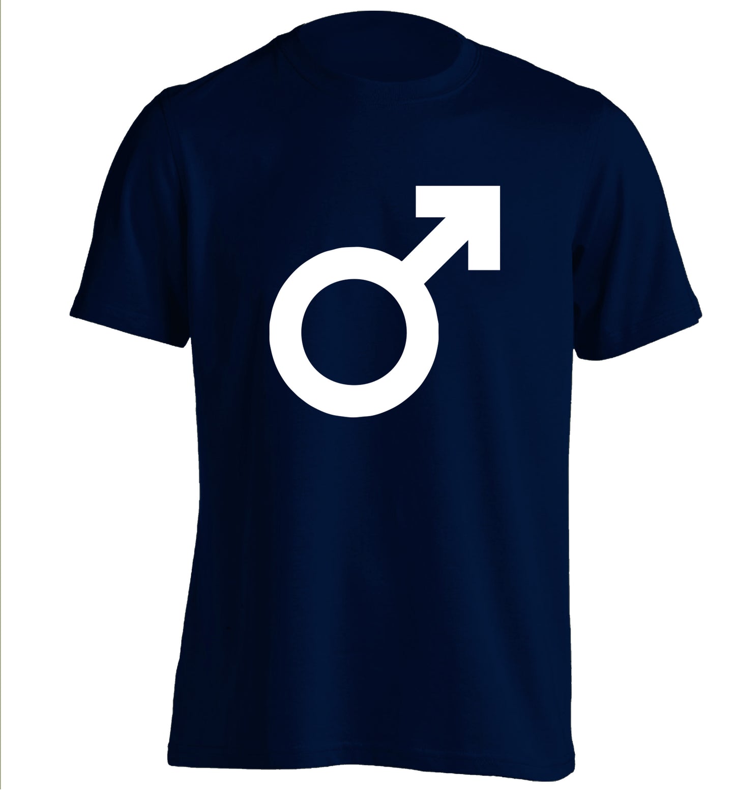 Male symbol large adults unisex navy Tshirt 2XL