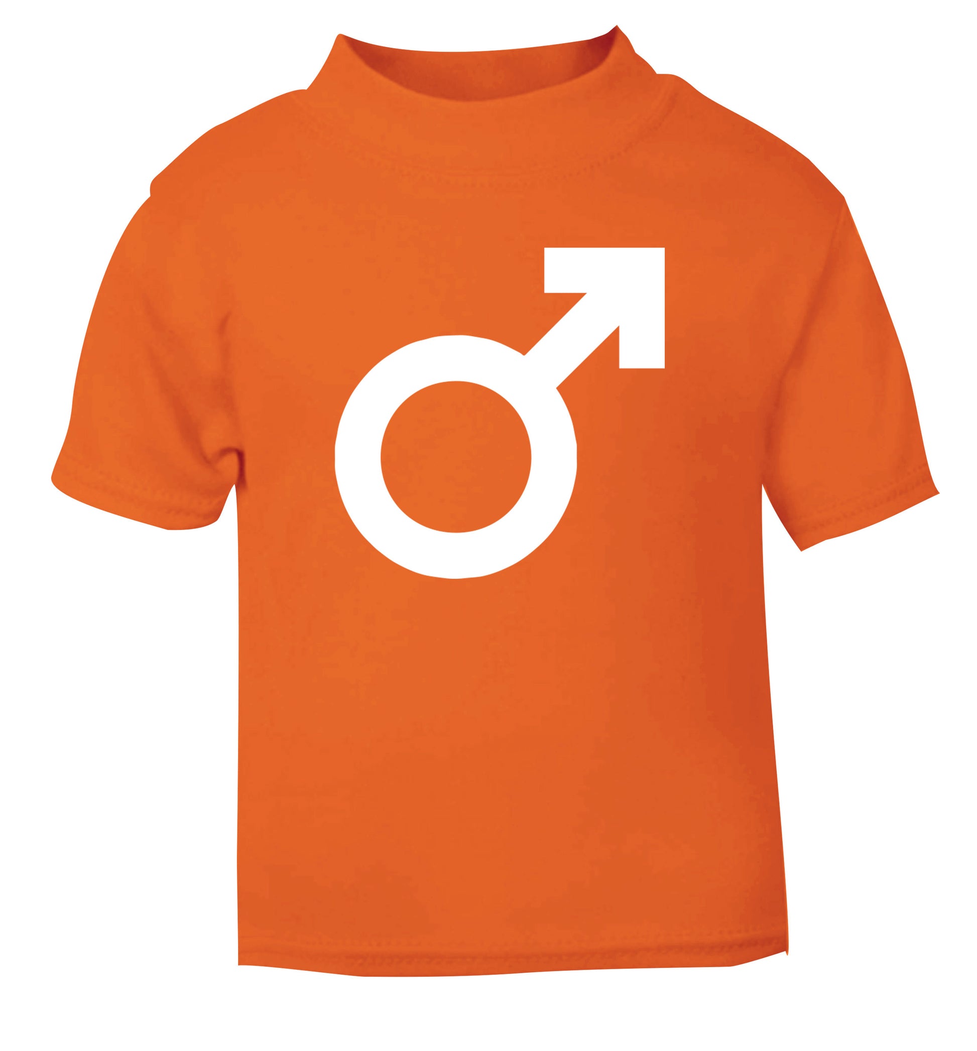 Male symbol large orange Baby Toddler Tshirt 2 Years