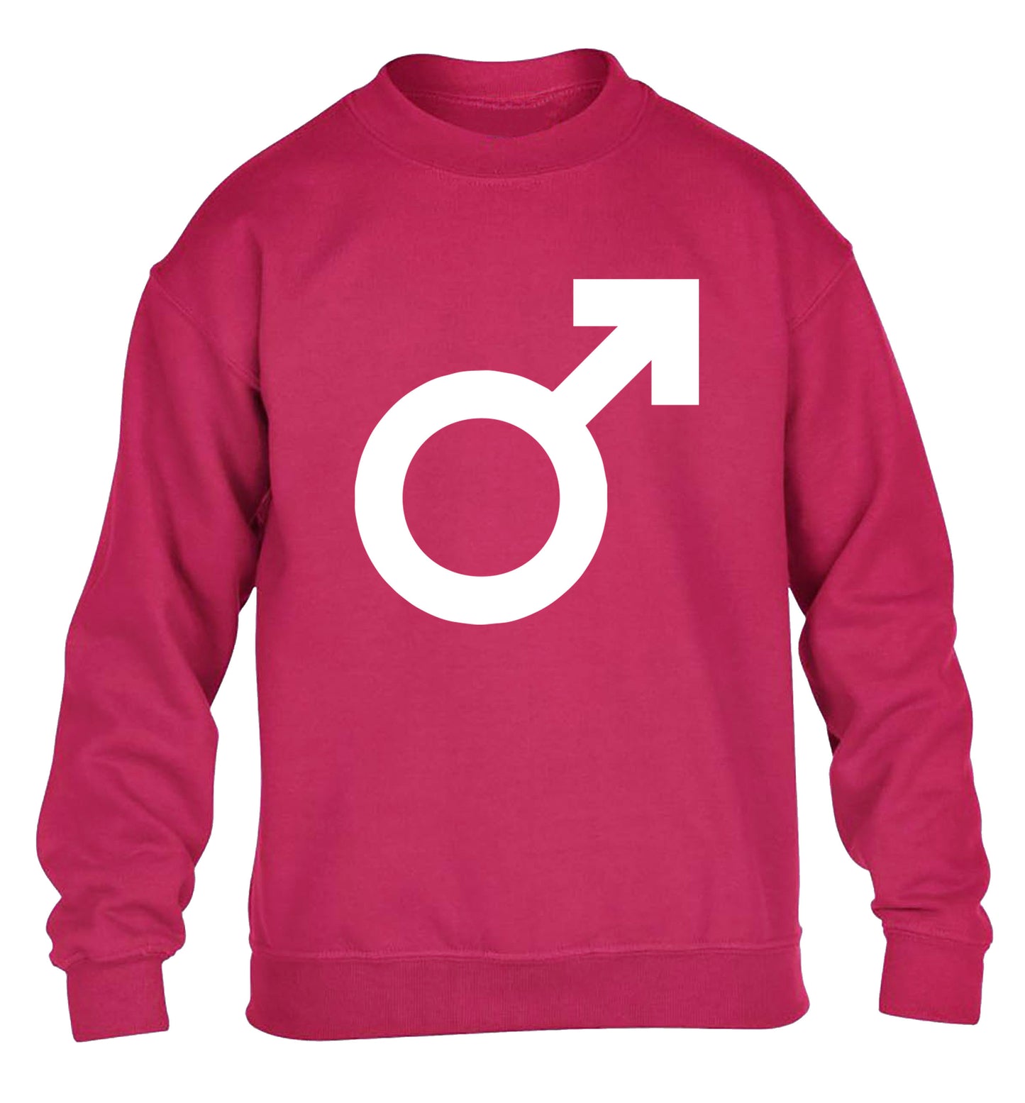 Male symbol large children's pink sweater 12-14 Years