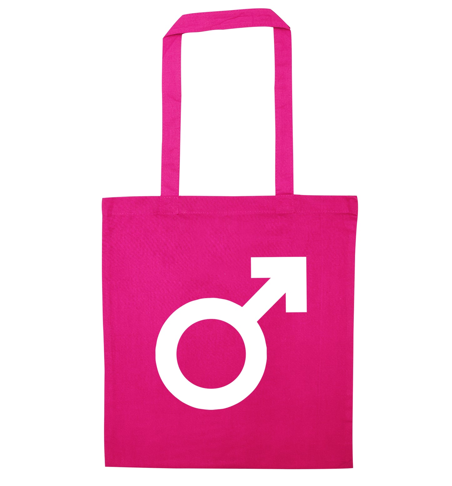 Male symbol large pink tote bag