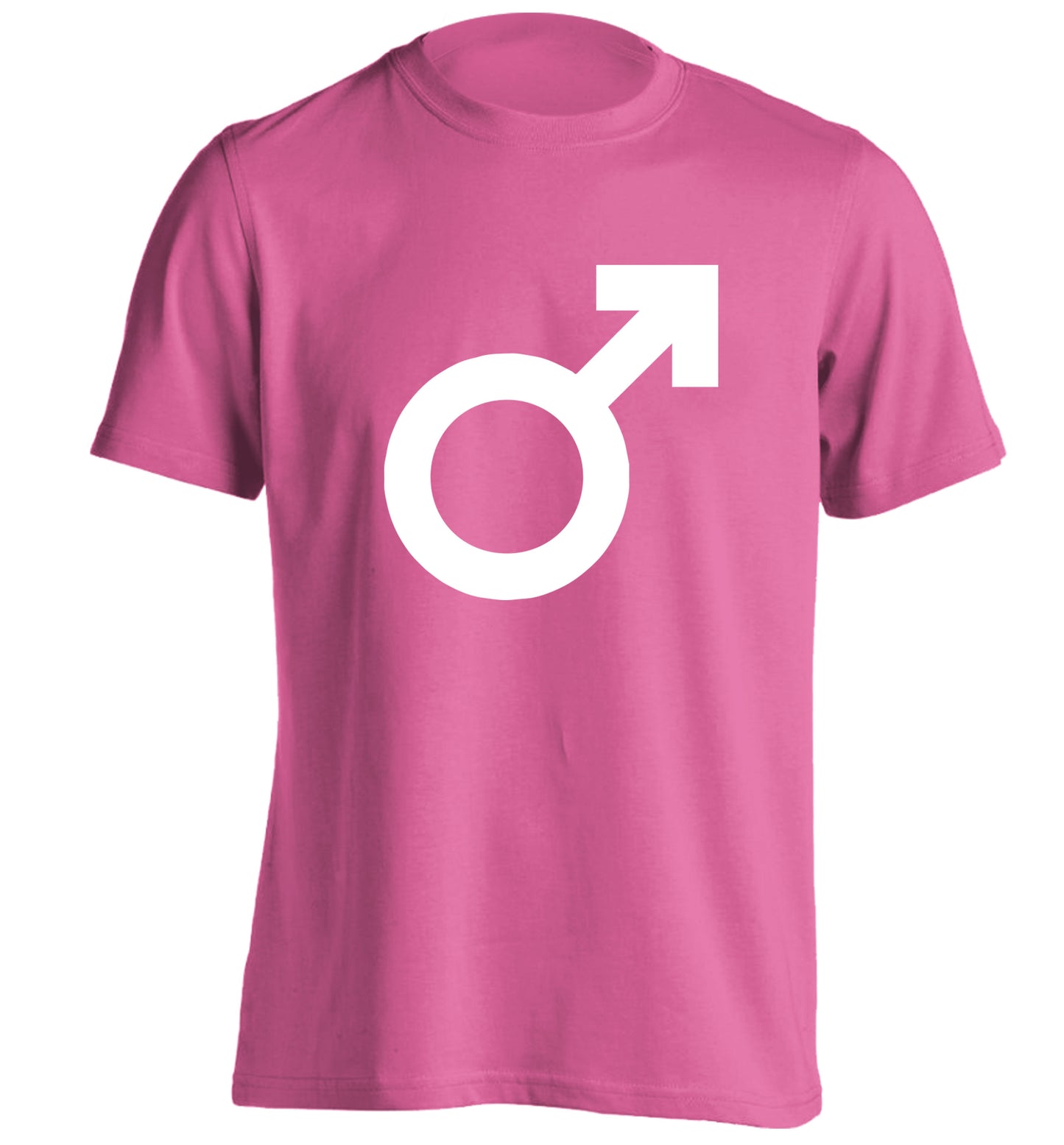 Male symbol large adults unisex pink Tshirt 2XL