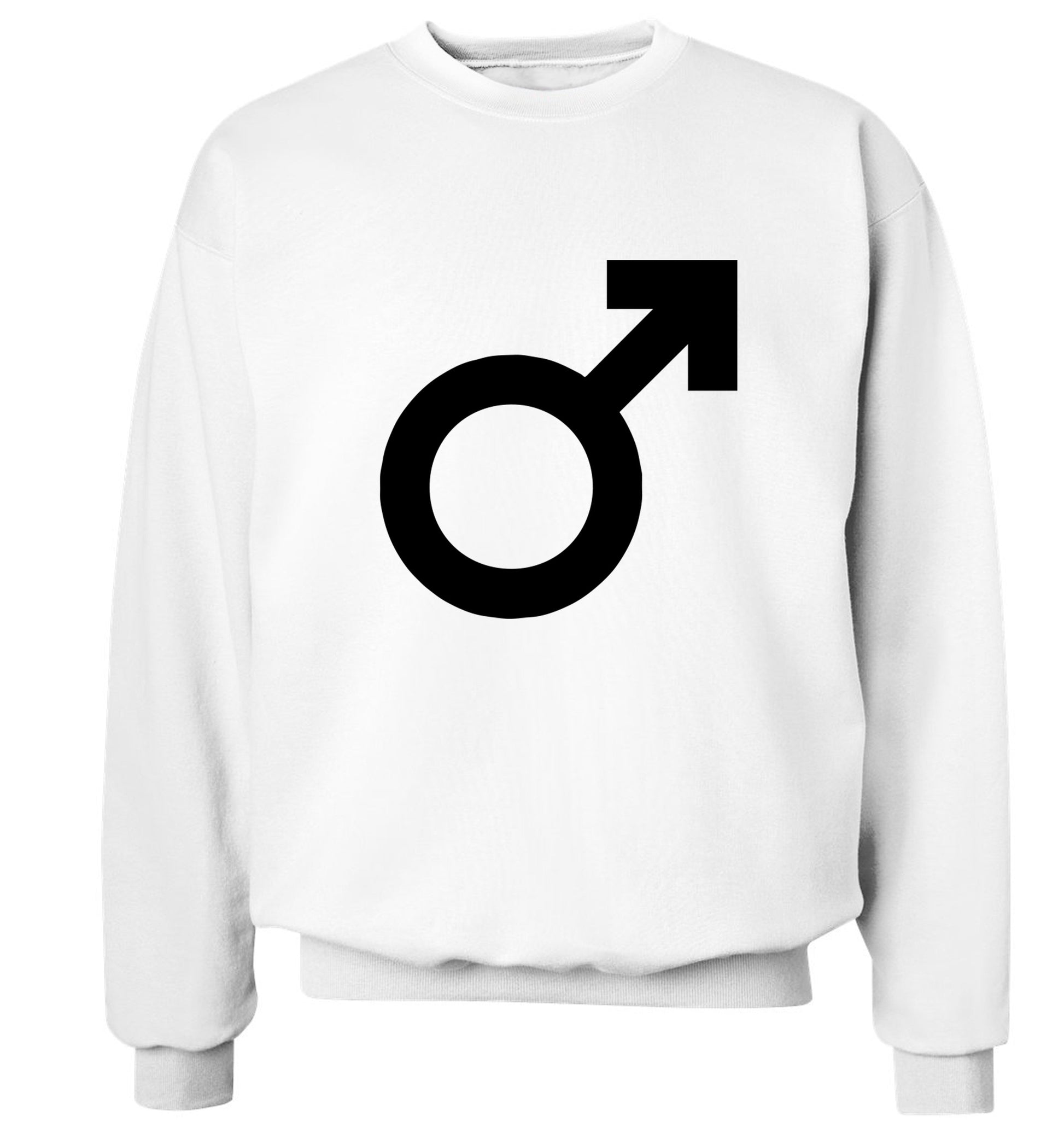 Male symbol large Adult's unisex white Sweater 2XL