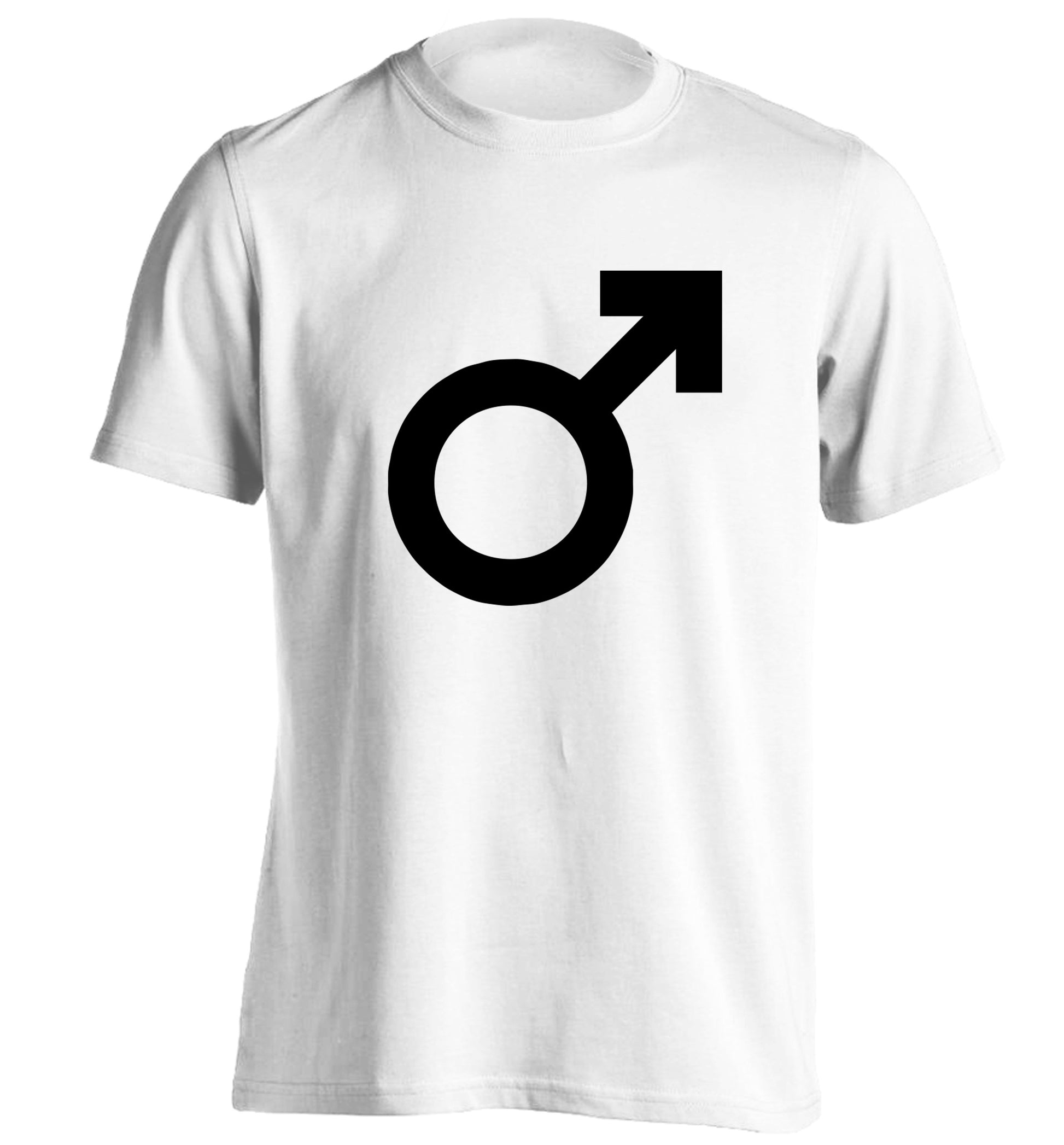 Male symbol large adults unisex white Tshirt 2XL
