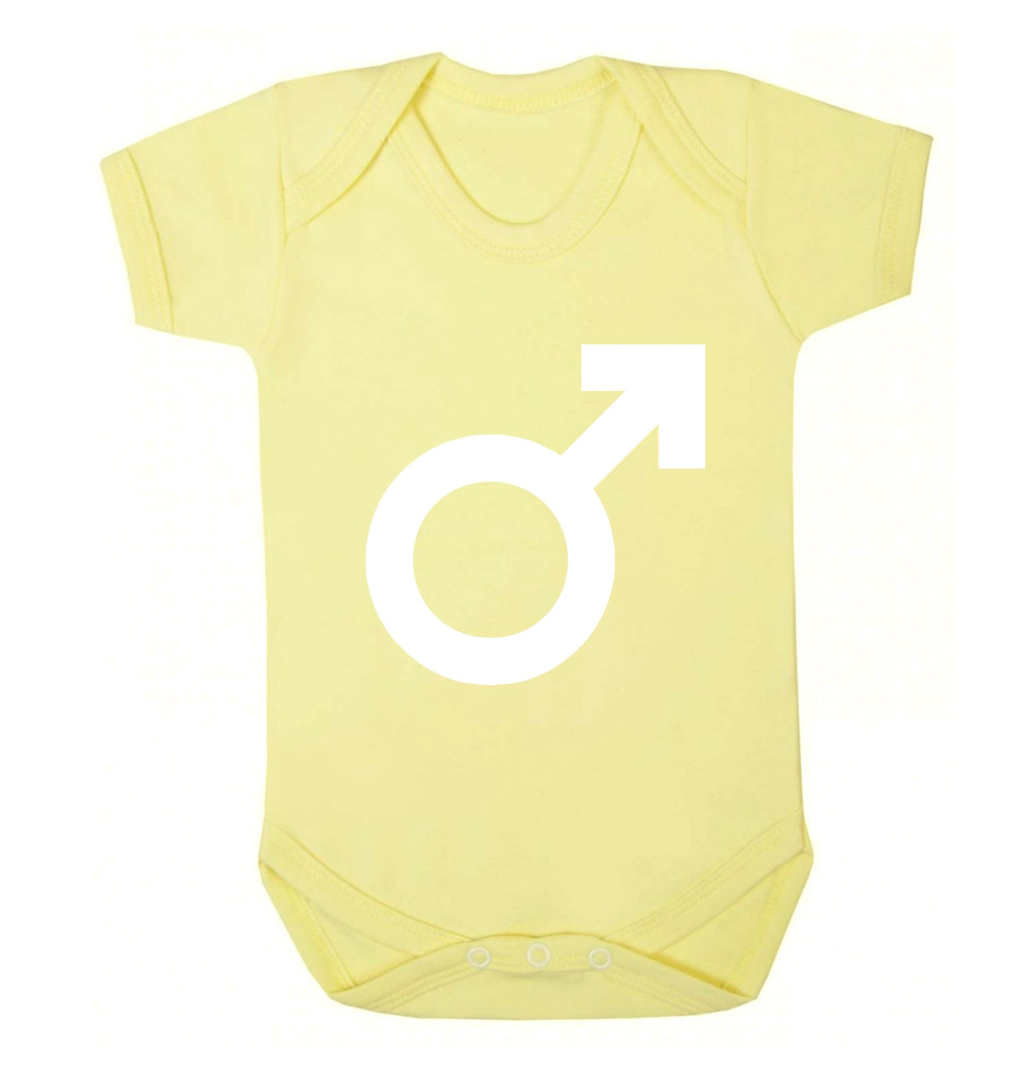 Male symbol large Baby Vest pale yellow 18-24 months