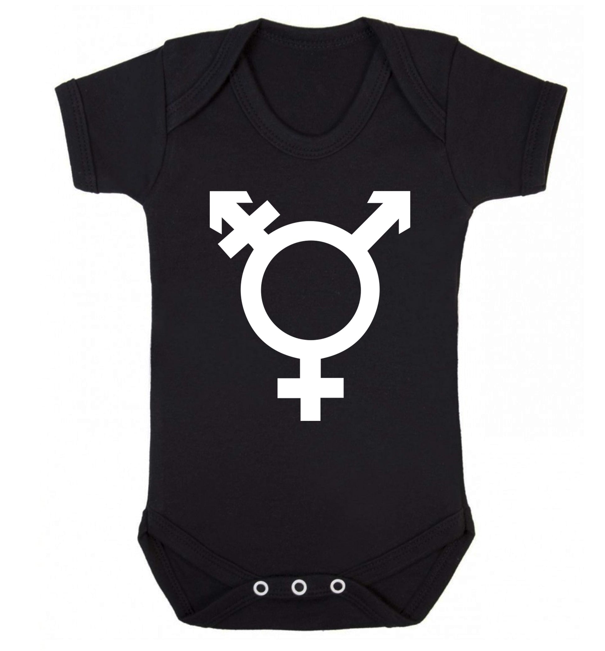 Gender neutral symbol large Baby Vest black 18-24 months