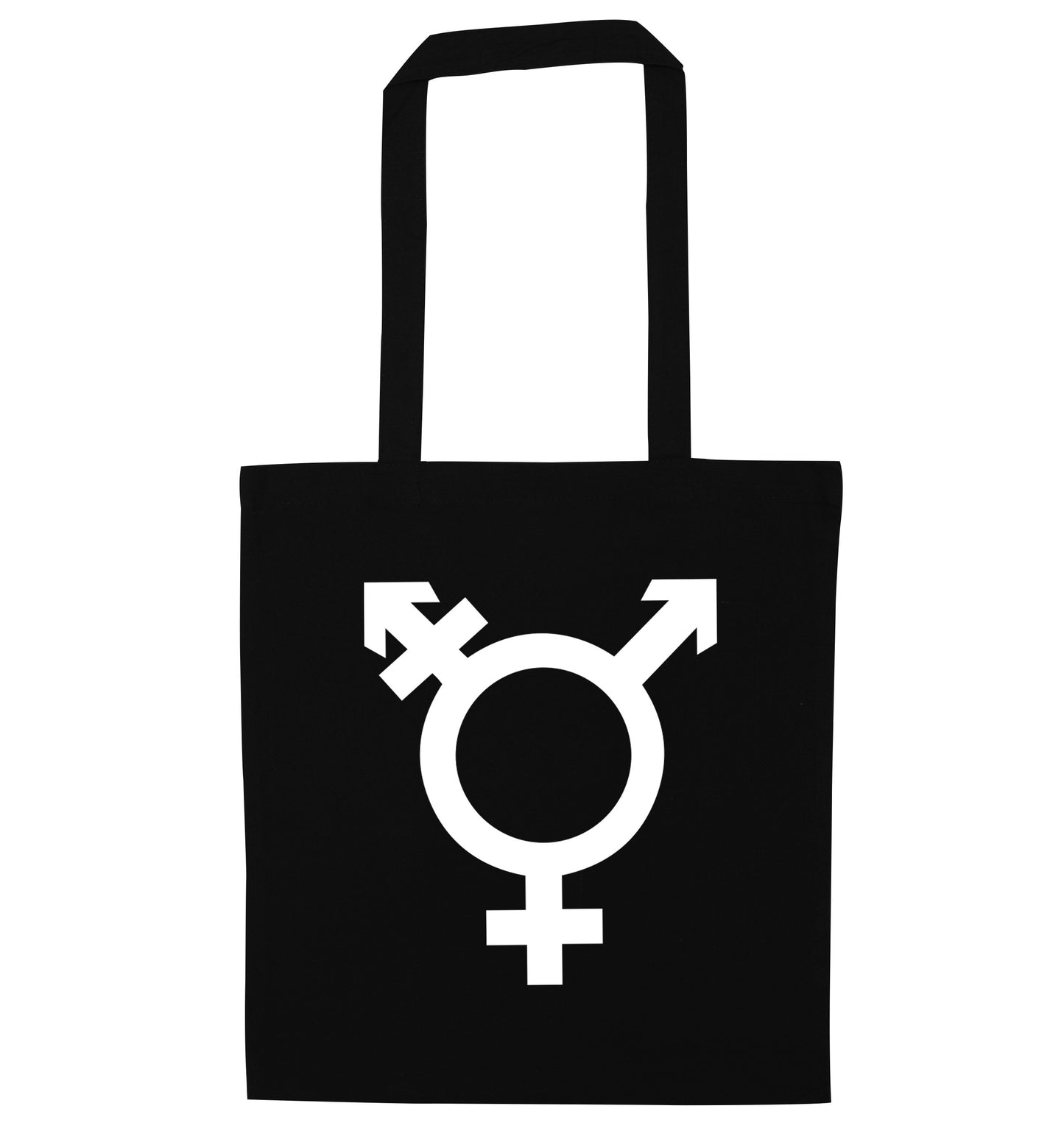Gender neutral symbol large black tote bag