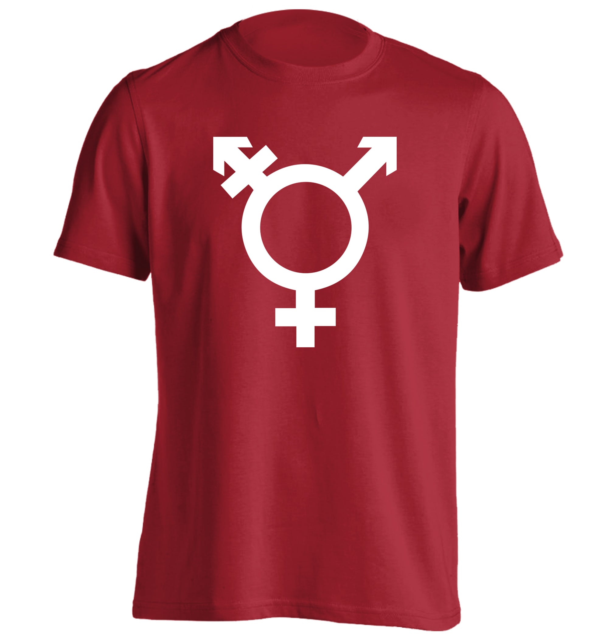 Gender neutral symbol large adults unisex red Tshirt 2XL