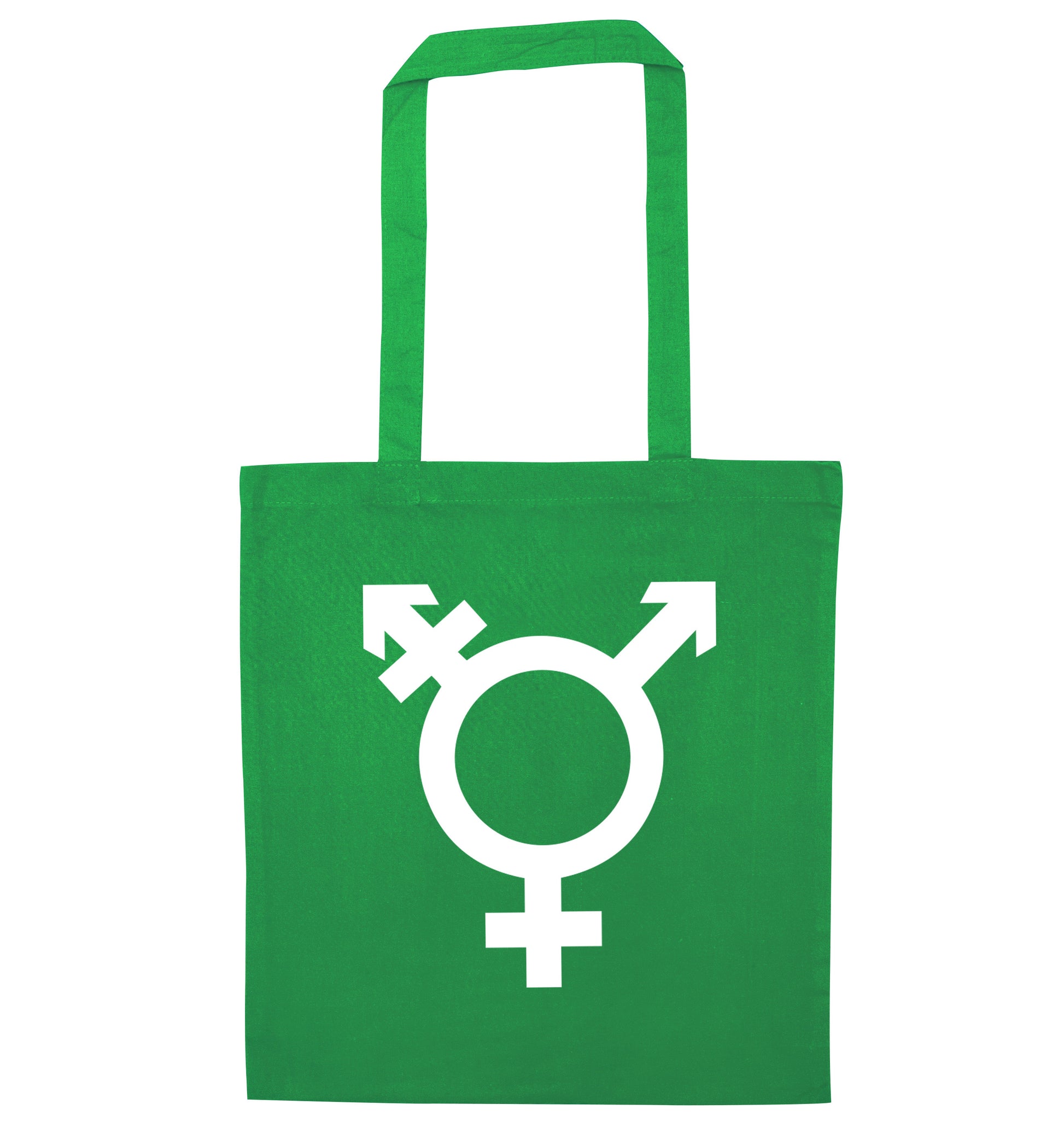 Gender neutral symbol large green tote bag