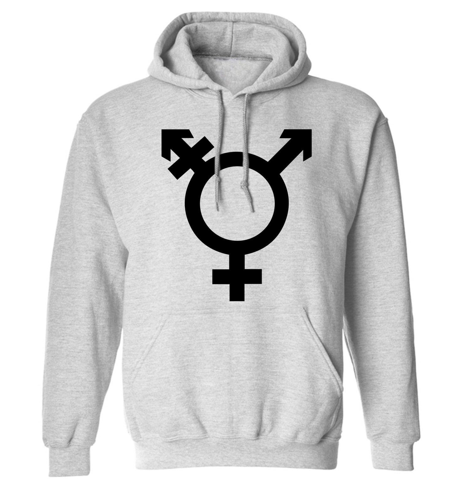 Gender neutral symbol large adults unisex grey hoodie 2XL