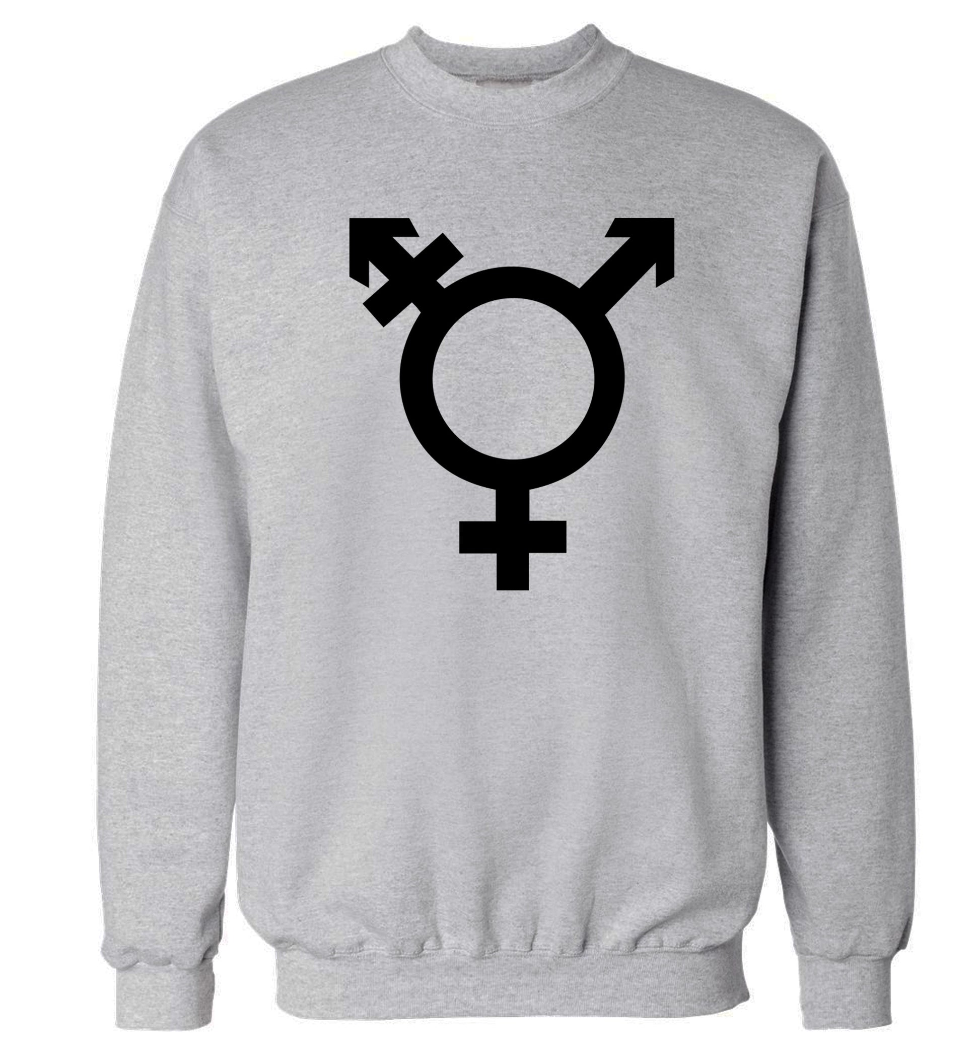 Gender neutral symbol large Adult's unisex grey Sweater 2XL