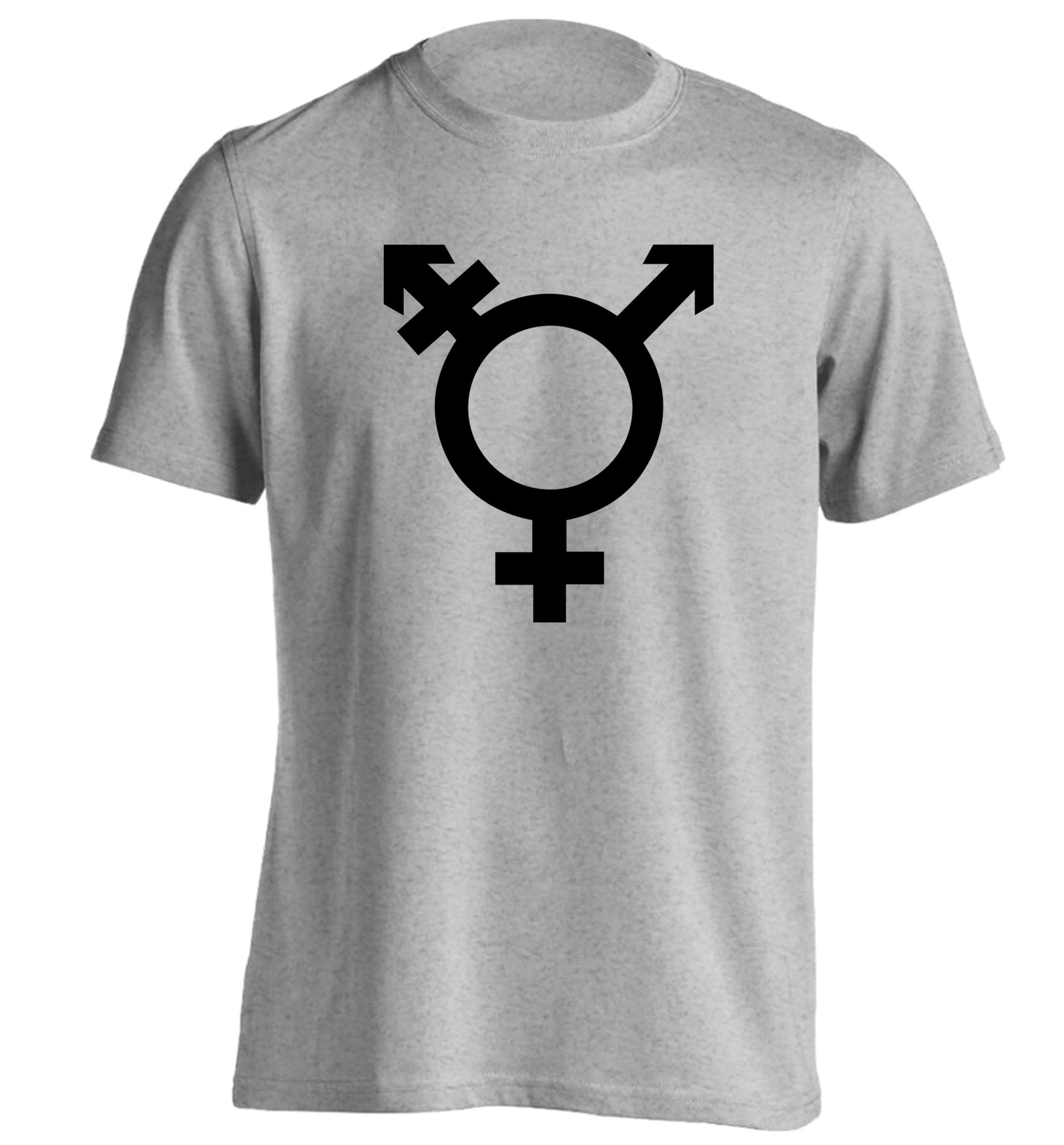 Gender neutral symbol large adults unisex grey Tshirt 2XL