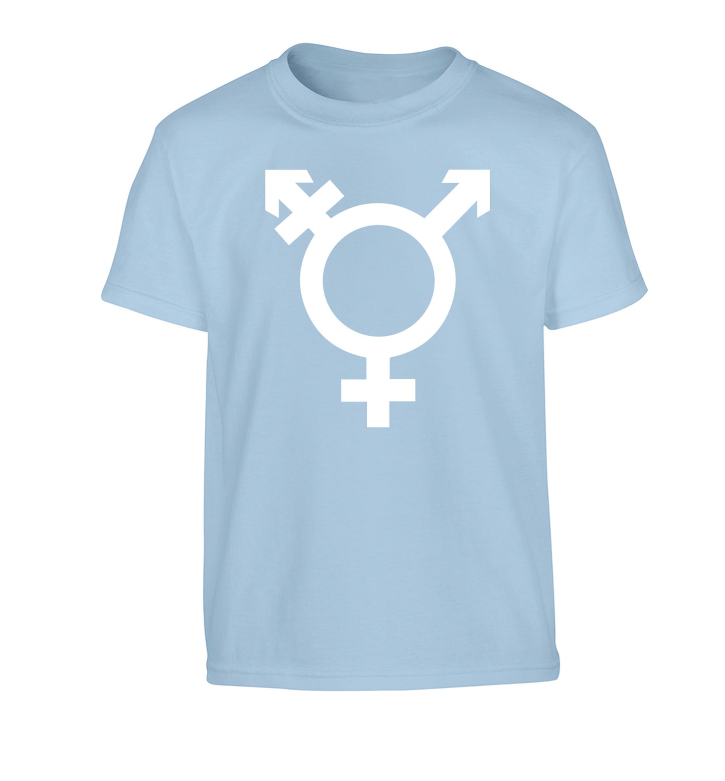 Gender neutral symbol large Children's light blue Tshirt 12-14 Years