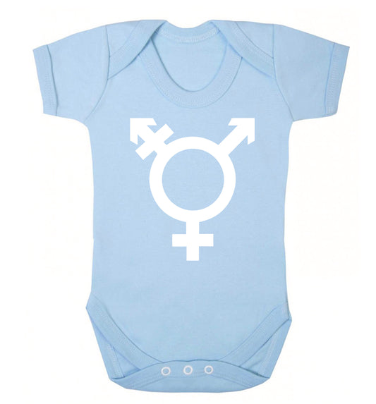 Gender neutral symbol large Baby Vest pale blue 18-24 months