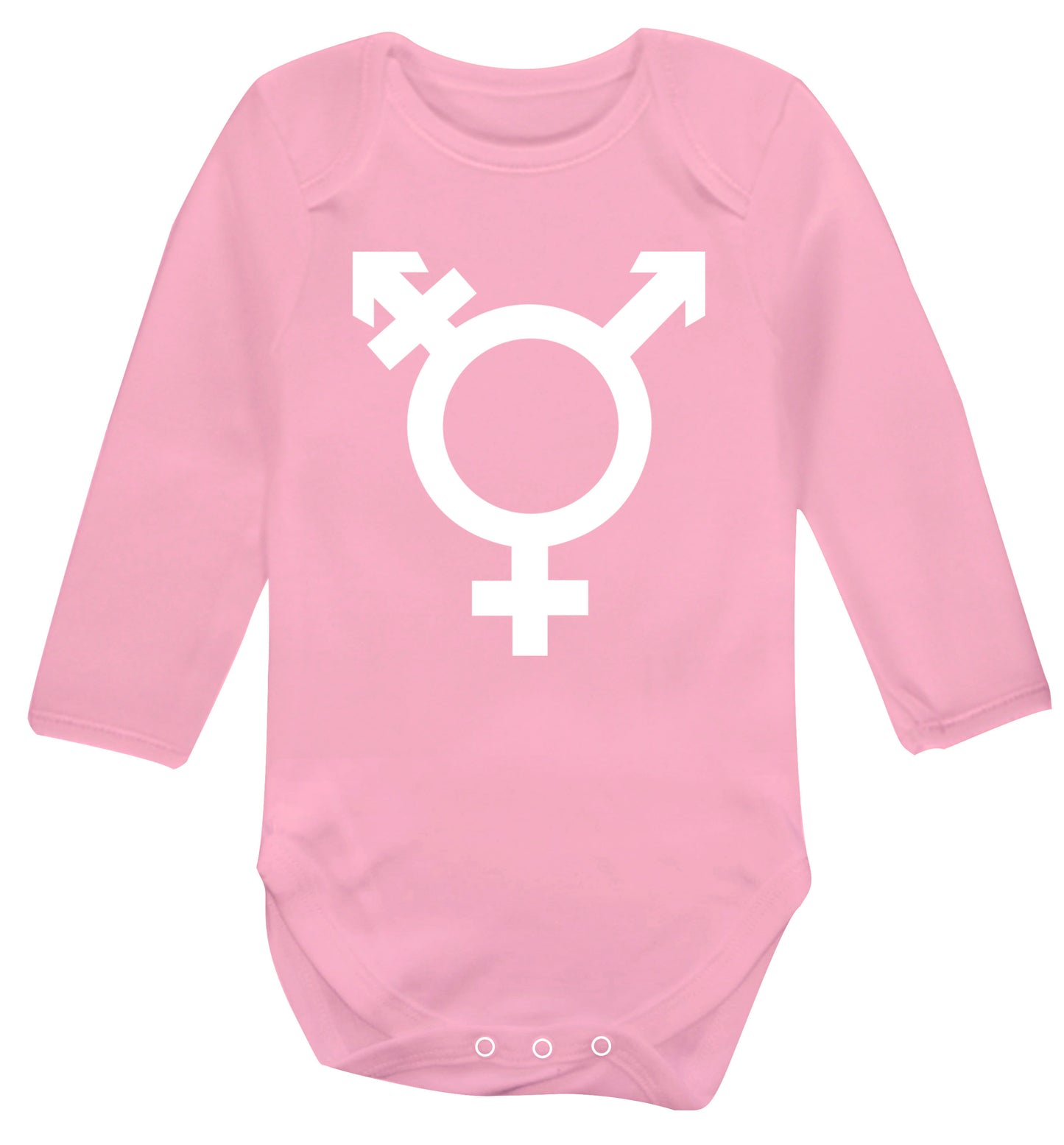 Gender neutral symbol large Baby Vest long sleeved pale pink 6-12 months