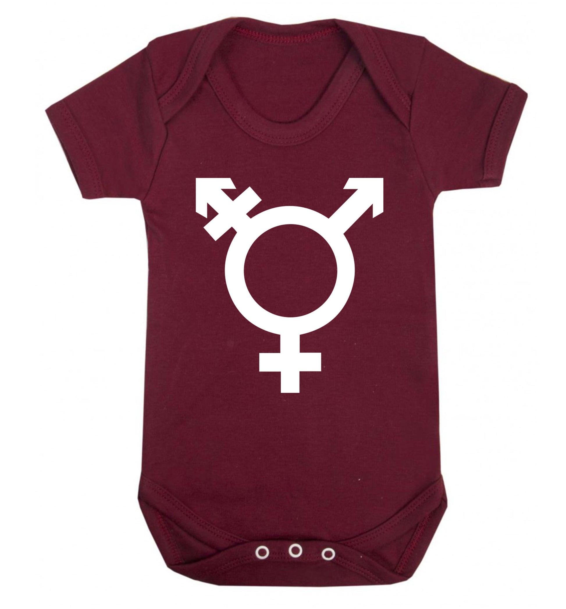 Gender neutral symbol large Baby Vest maroon 18-24 months