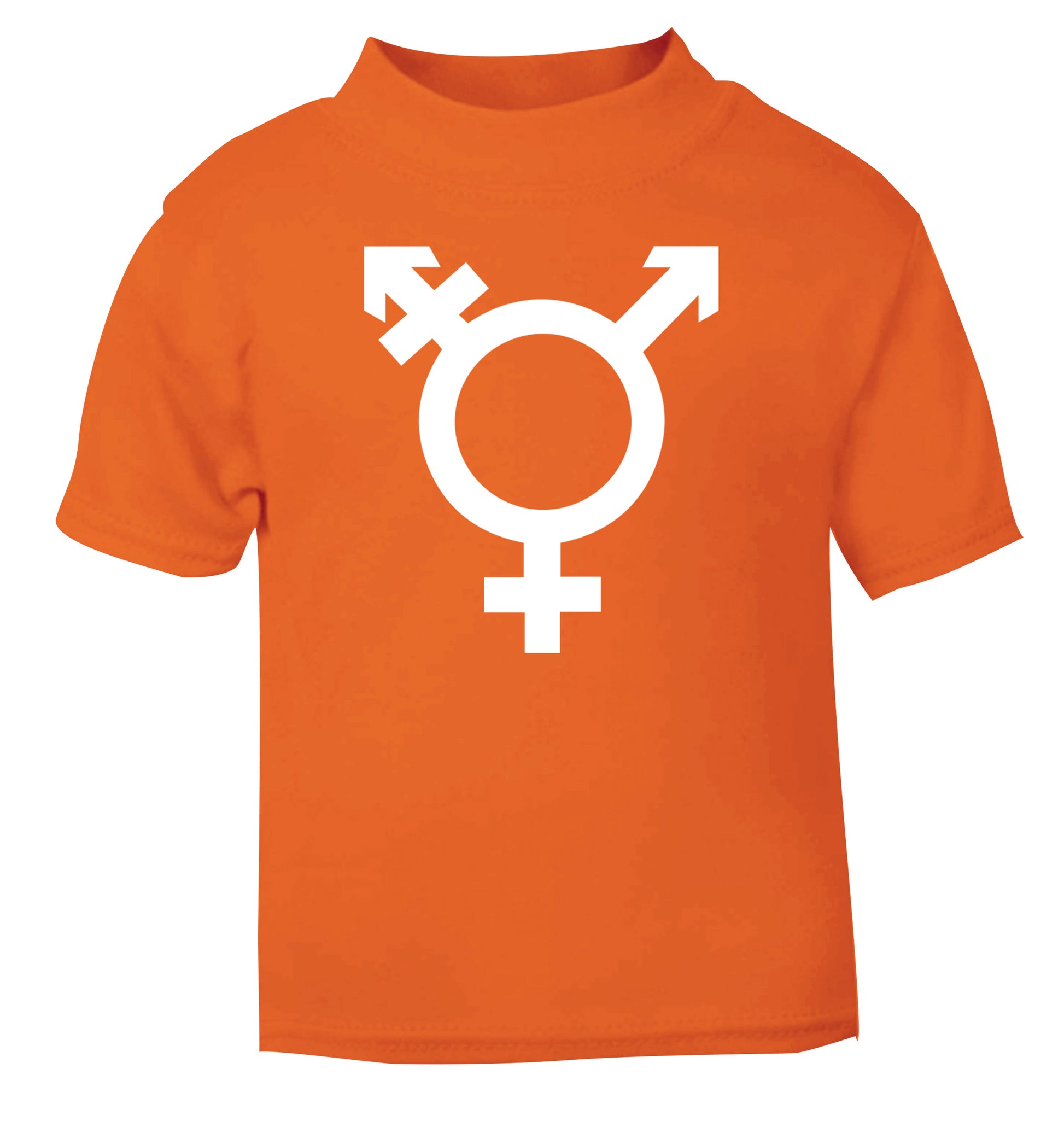 Gender neutral symbol large orange Baby Toddler Tshirt 2 Years