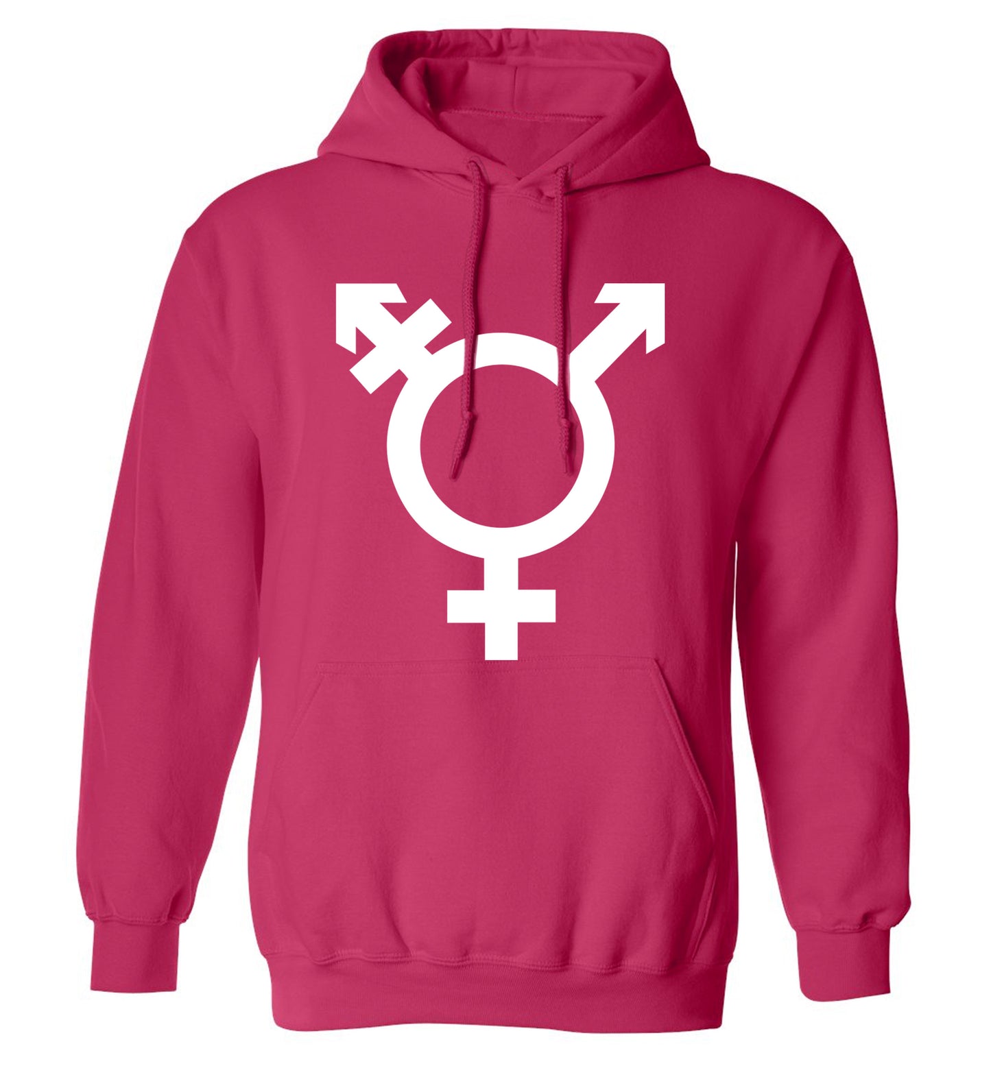 Gender neutral symbol large adults unisex pink hoodie 2XL