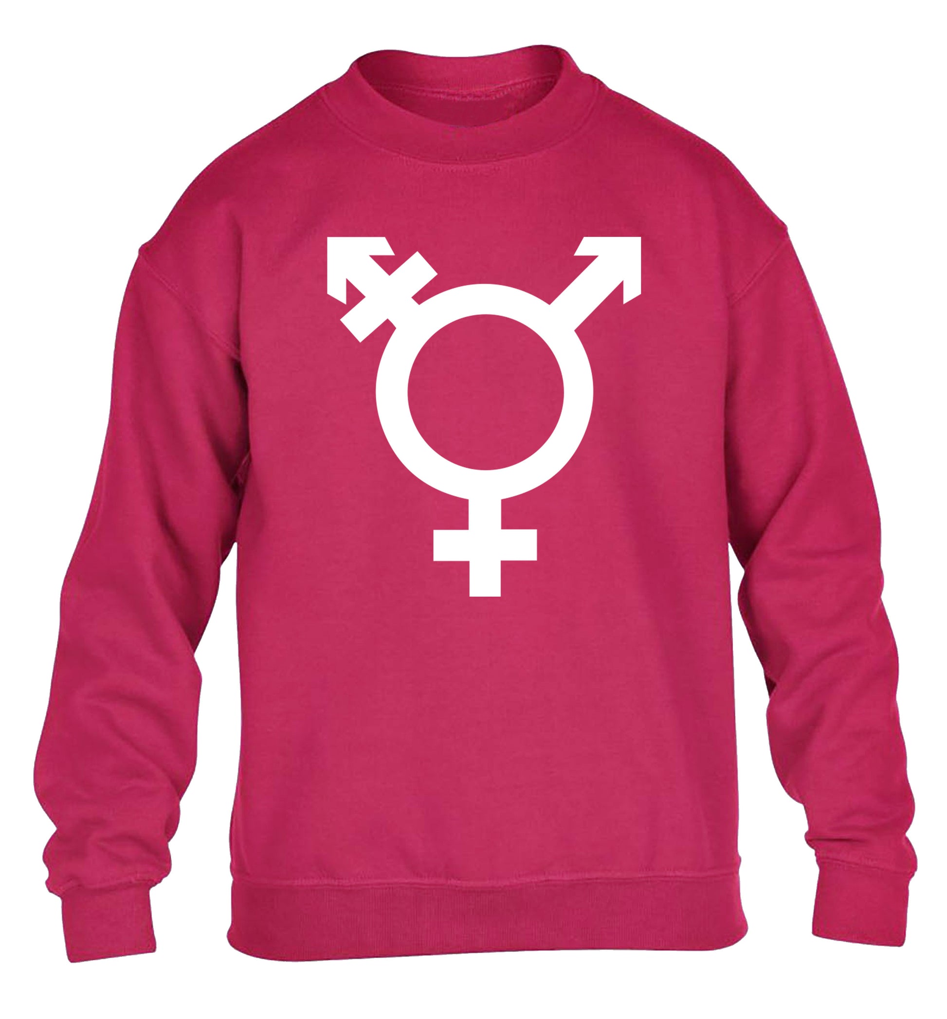 Gender neutral symbol large children's pink sweater 12-14 Years