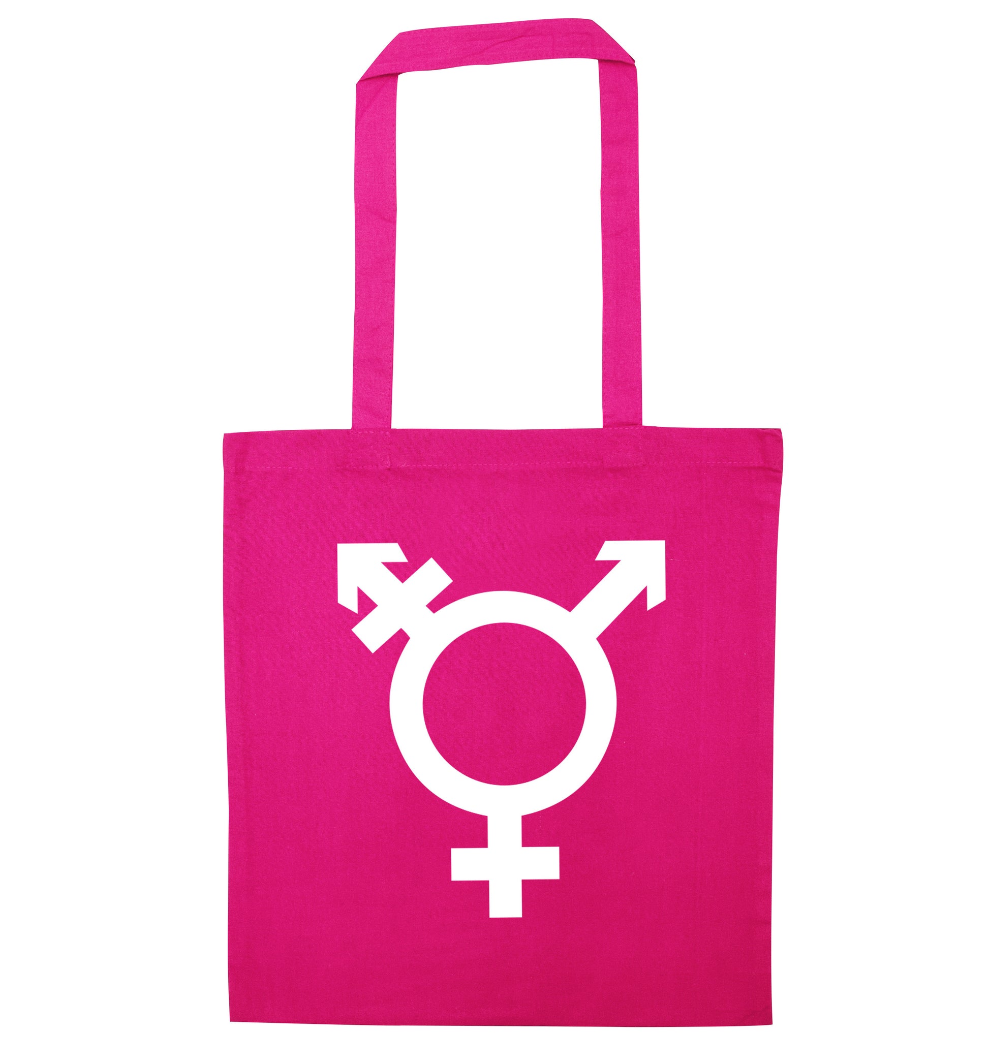 Gender neutral symbol large pink tote bag