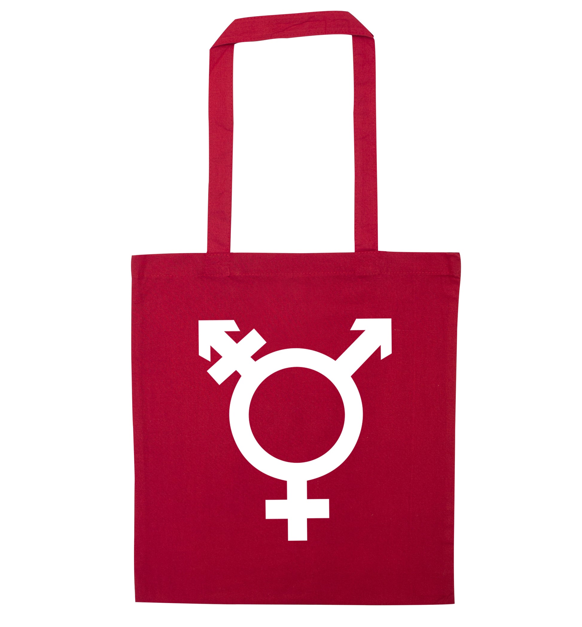 Gender neutral symbol large red tote bag