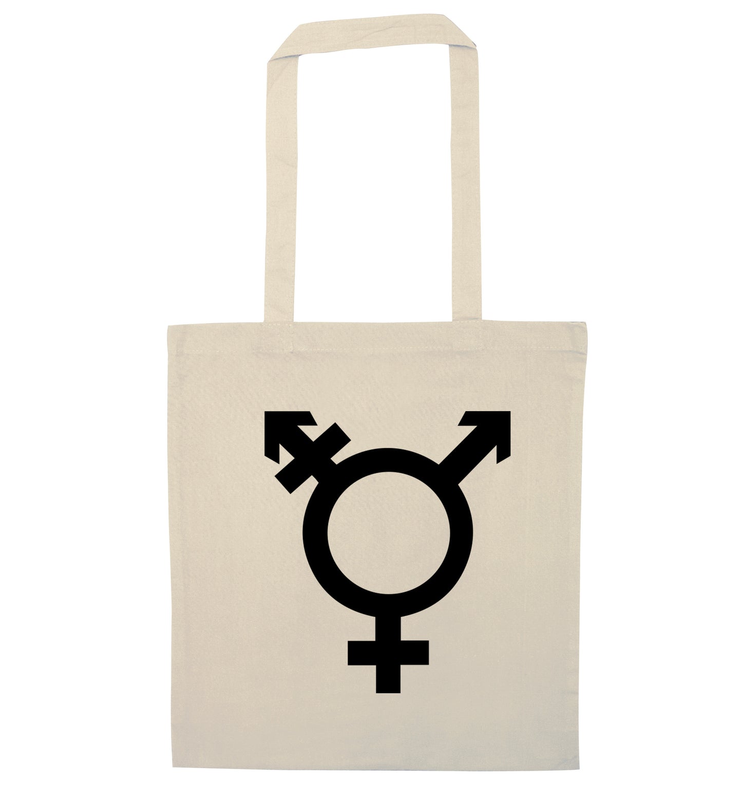Gender neutral symbol large natural tote bag