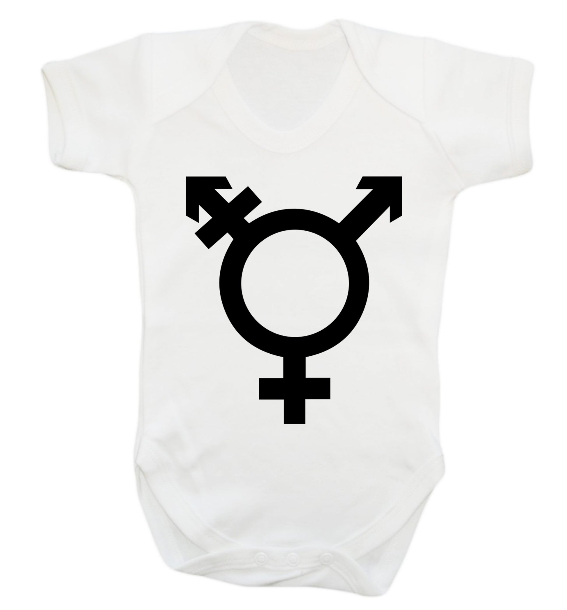 Gender neutral symbol large Baby Vest white 18-24 months