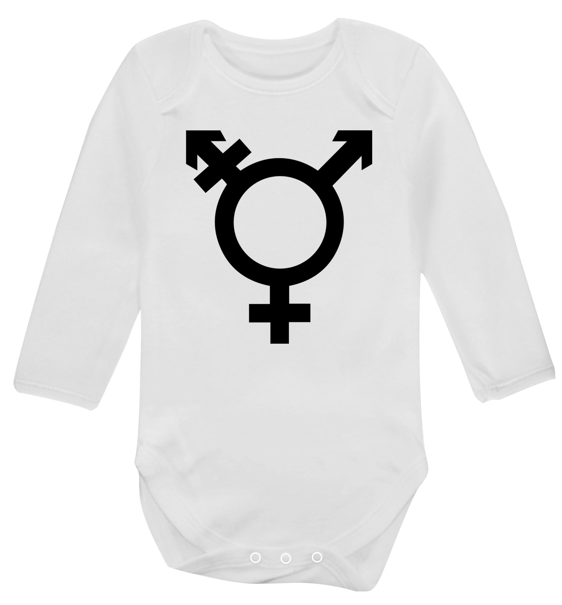 Gender neutral symbol large Baby Vest long sleeved white 6-12 months
