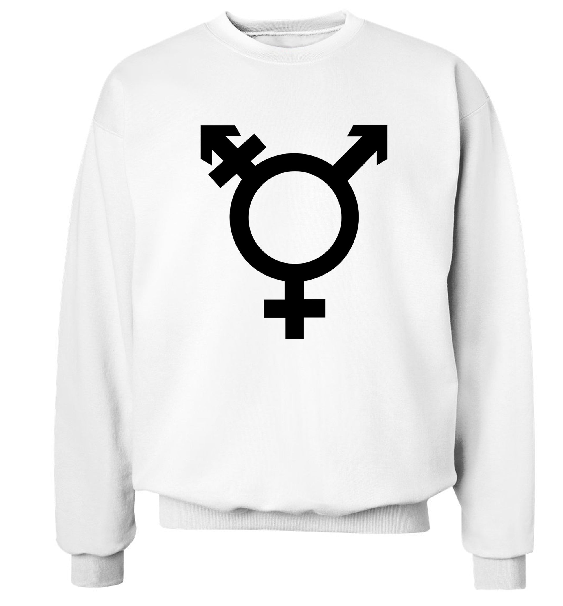 Gender neutral symbol large Adult's unisex white Sweater 2XL