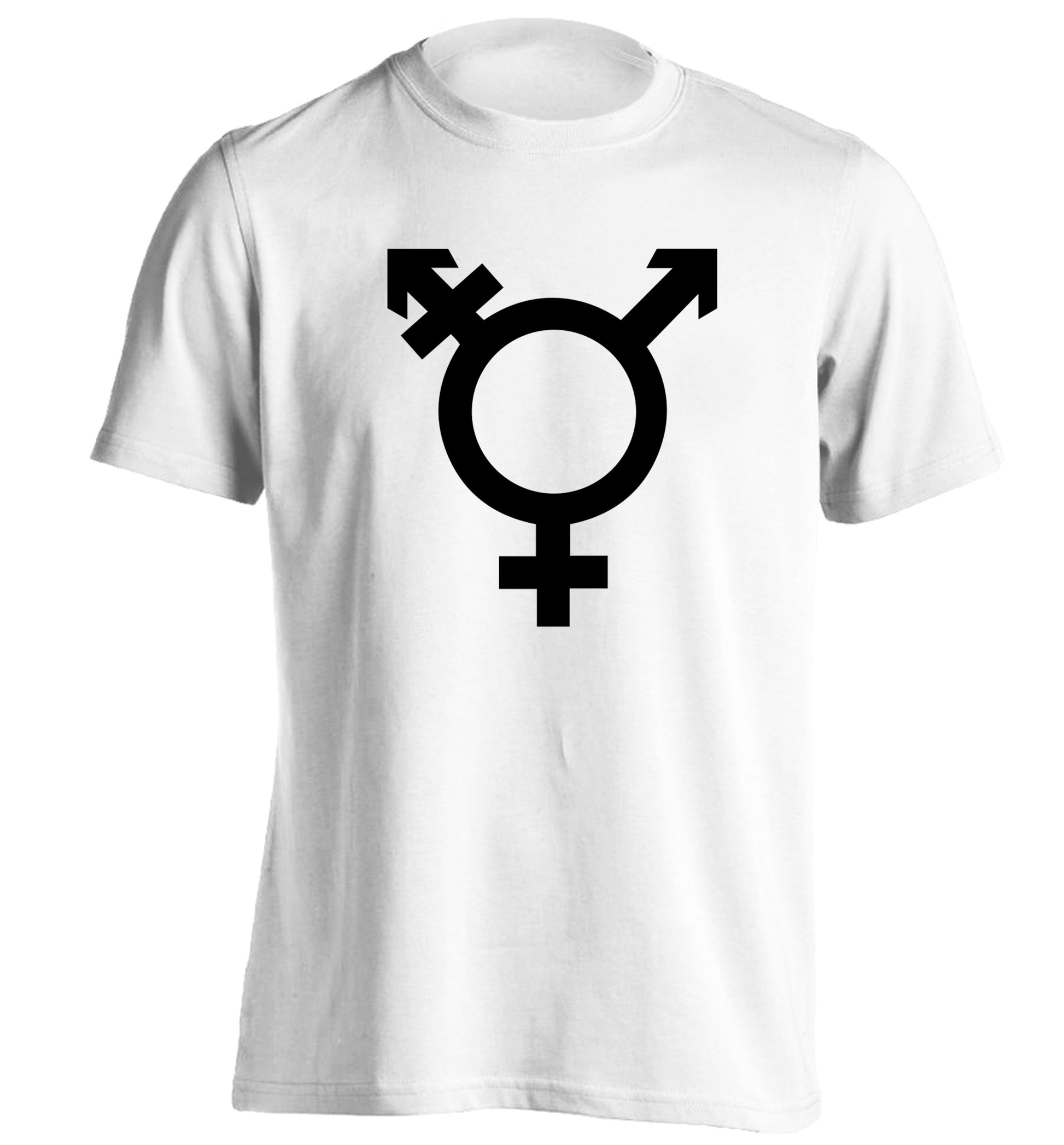 Gender neutral symbol large adults unisex white Tshirt 2XL