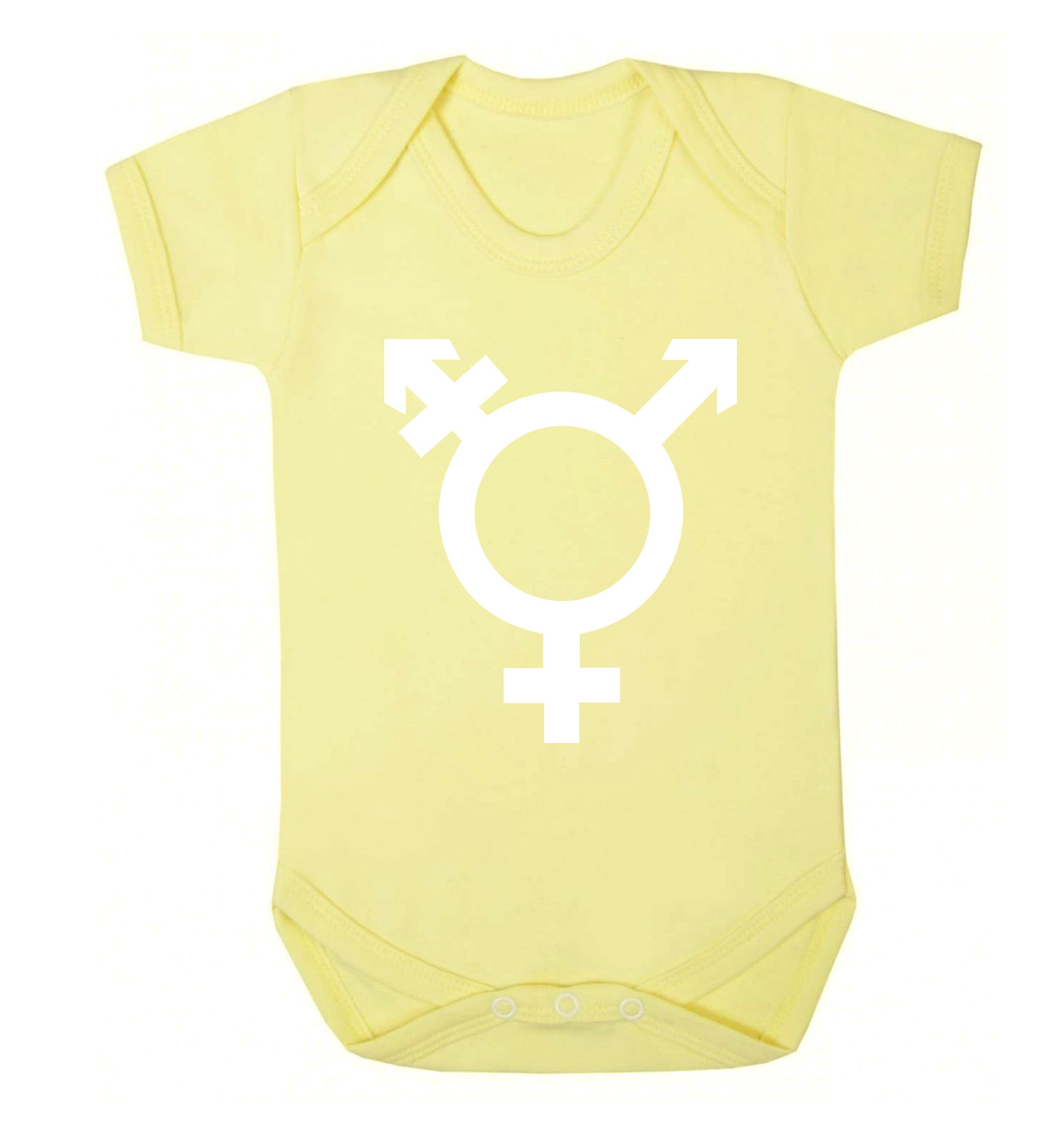 Gender neutral symbol large Baby Vest pale yellow 18-24 months