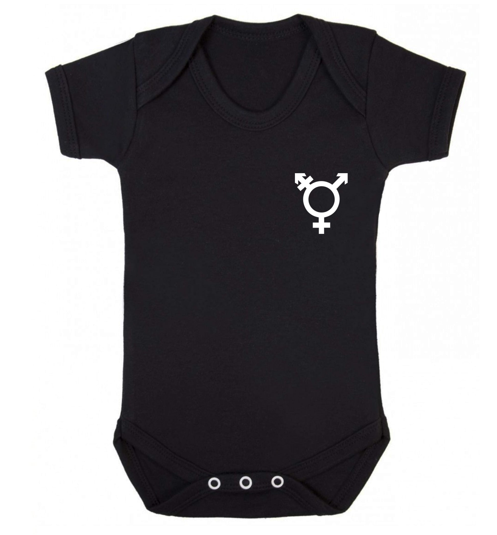 Trans gender symbol pocket Baby Vest black 18-24 months