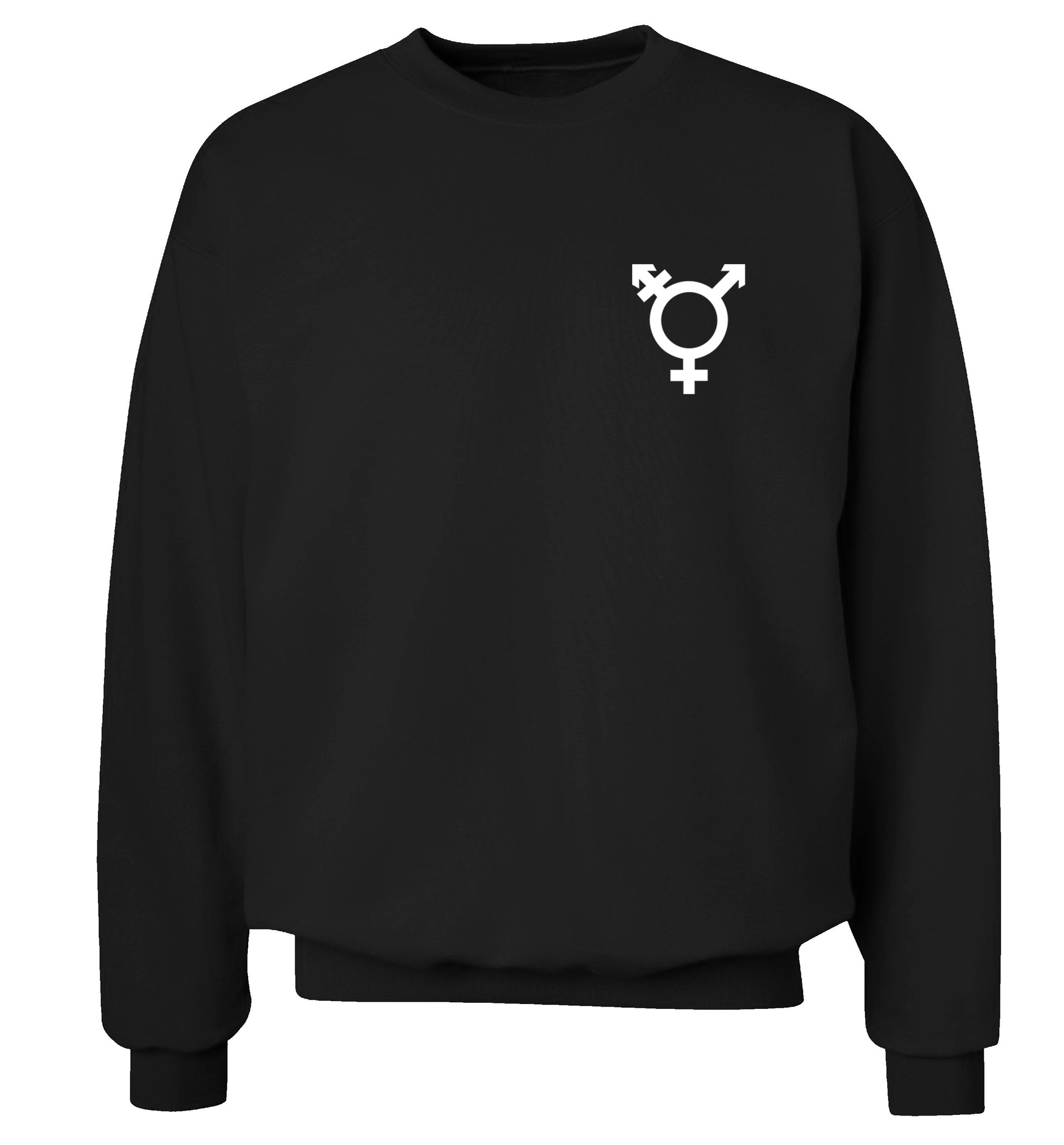 Trans gender symbol pocket Adult's unisex black Sweater 2XL