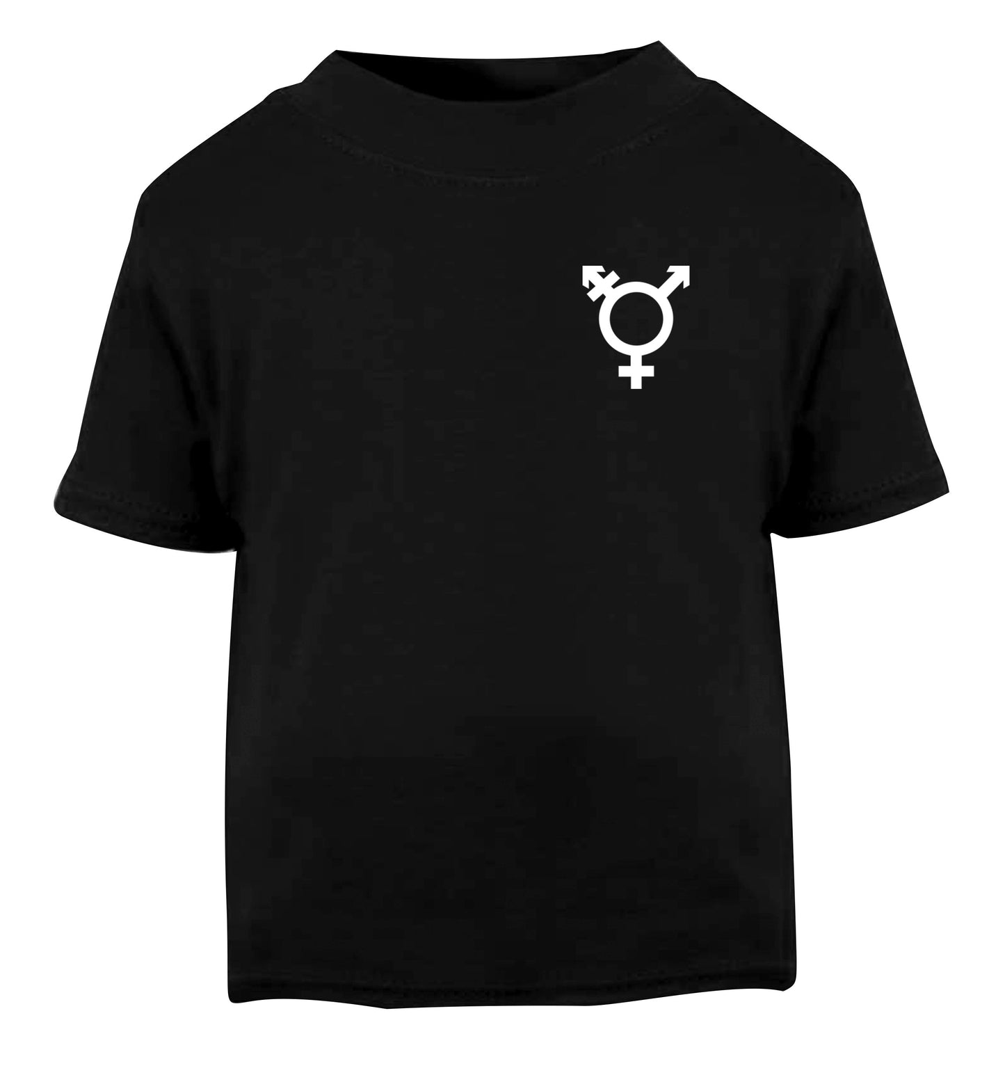 Trans gender symbol pocket Black Baby Toddler Tshirt 2 years