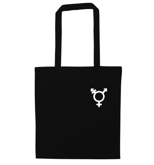 Trans gender symbol pocket black tote bag
