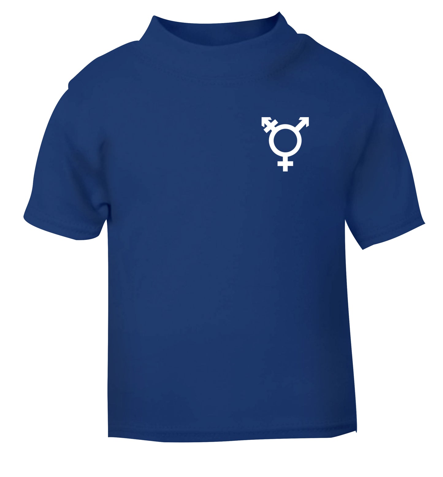 Trans gender symbol pocket blue Baby Toddler Tshirt 2 Years