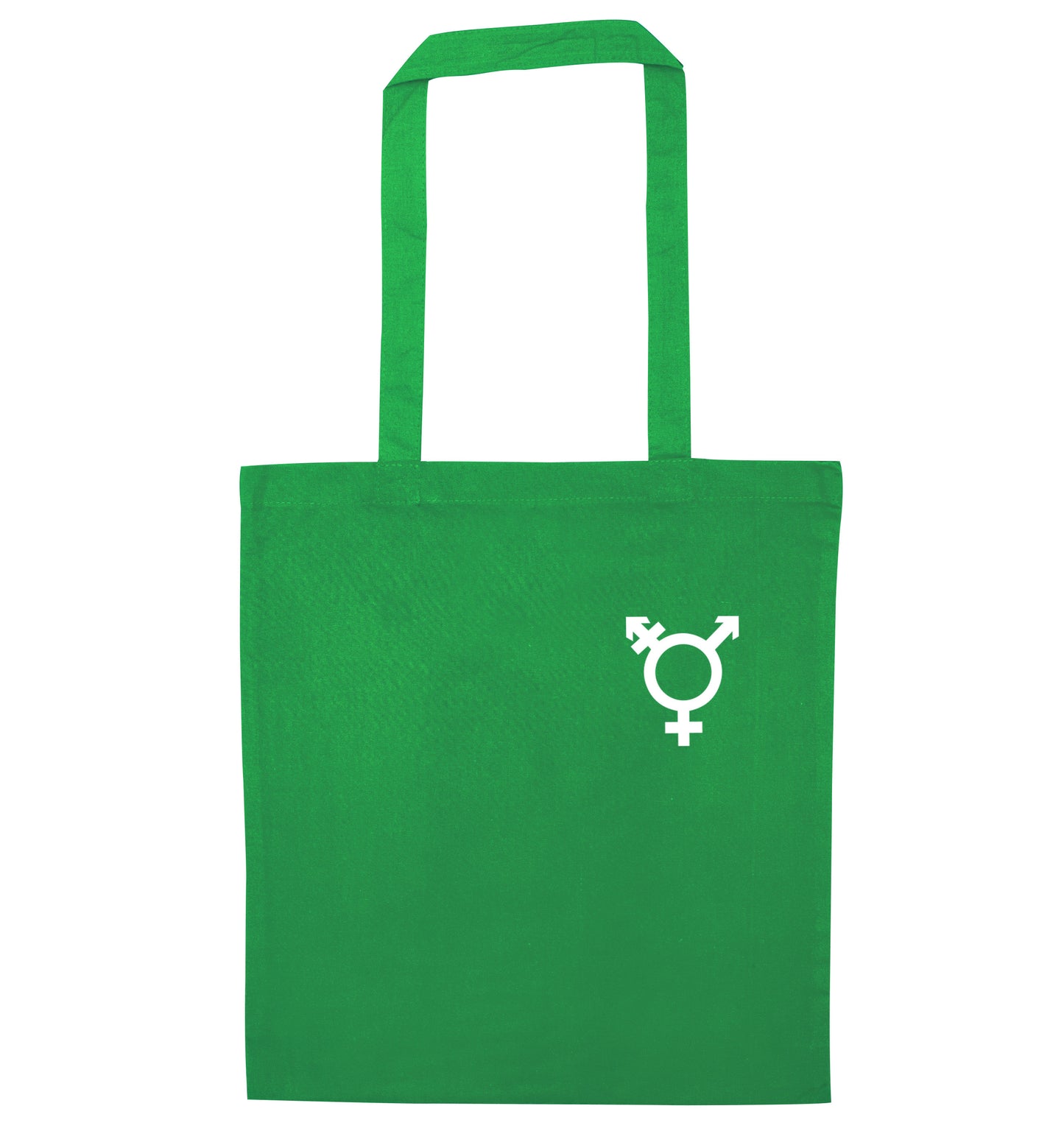 Trans gender symbol pocket green tote bag