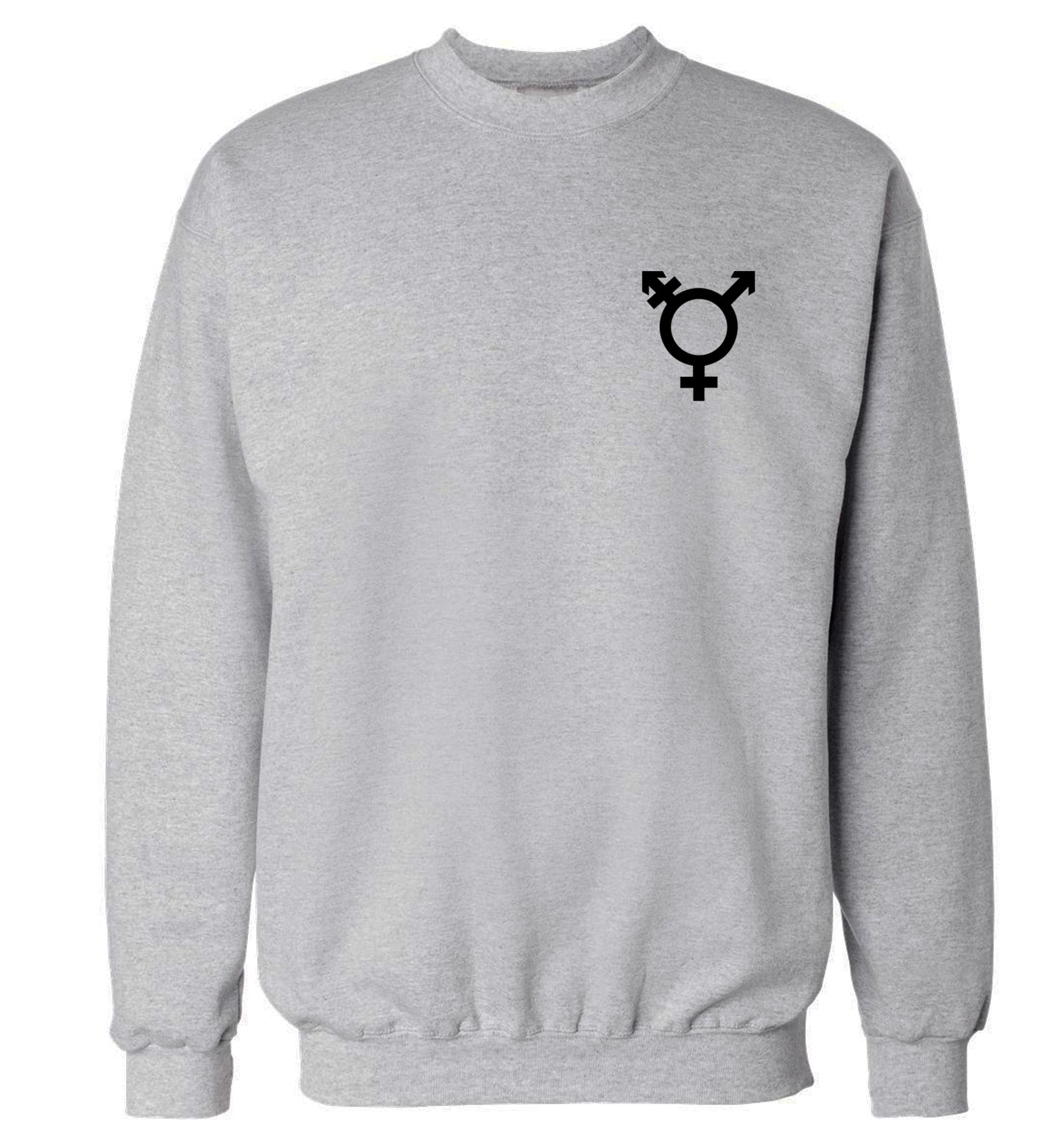 Trans gender symbol pocket Adult's unisex grey Sweater 2XL