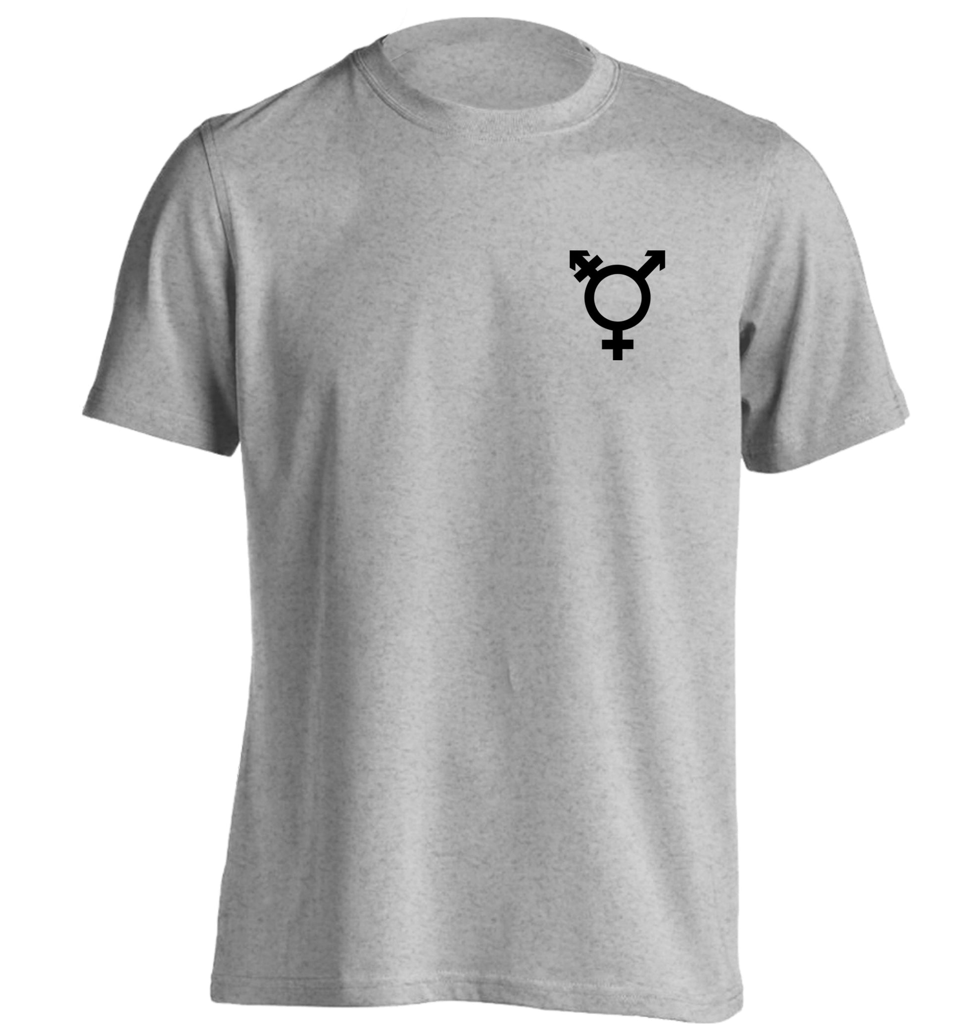Trans gender symbol pocket adults unisex grey Tshirt 2XL