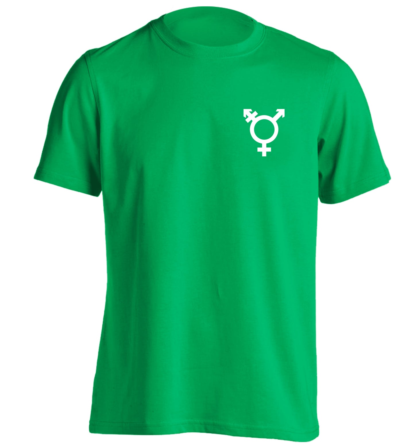 Trans gender symbol pocket adults unisex green Tshirt 2XL
