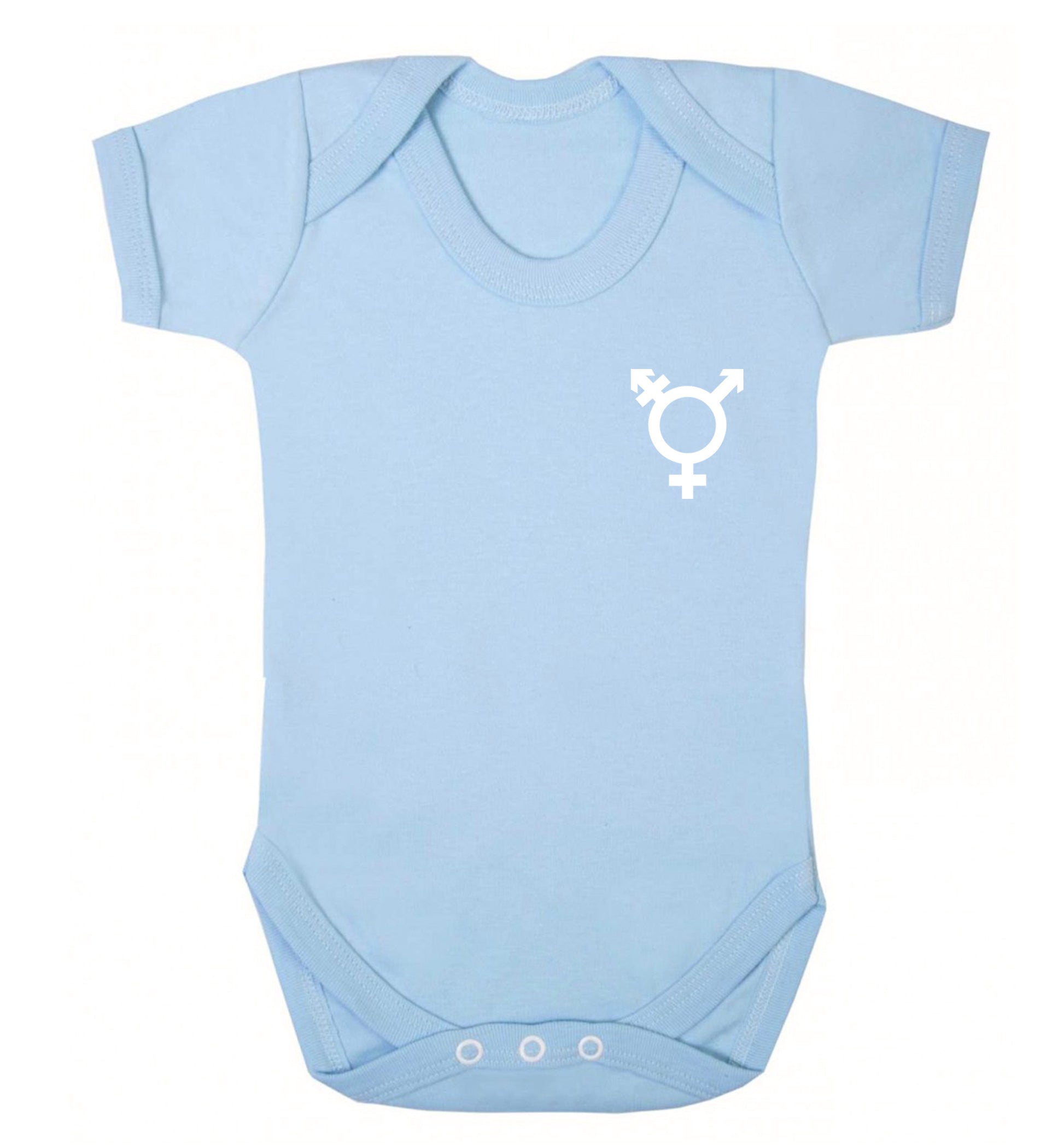 Trans gender symbol pocket Baby Vest pale blue 18-24 months