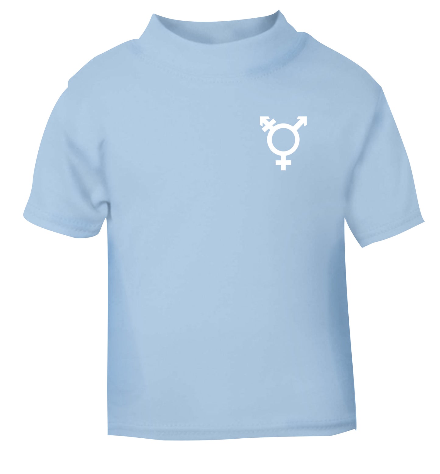 Trans gender symbol pocket light blue Baby Toddler Tshirt 2 Years