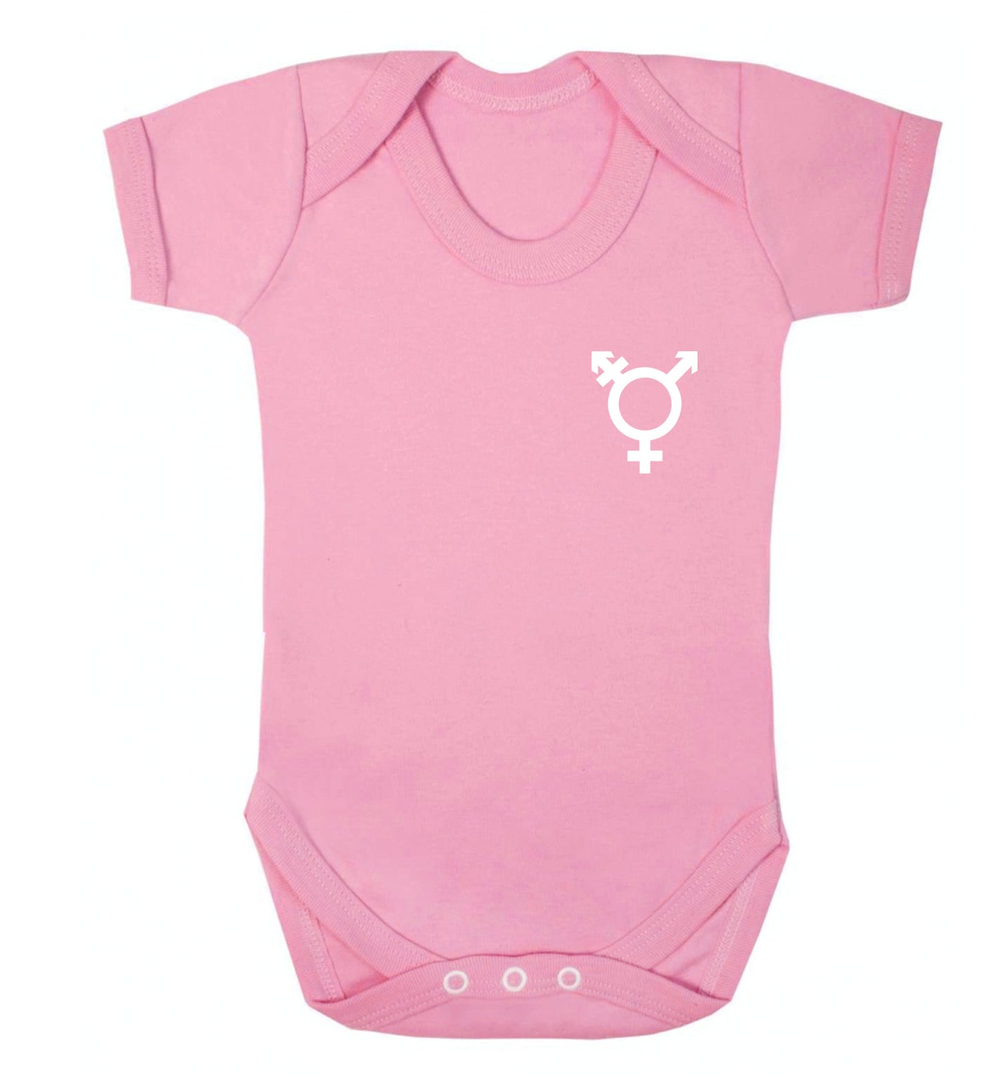 Trans gender symbol pocket Baby Vest pale pink 18-24 months