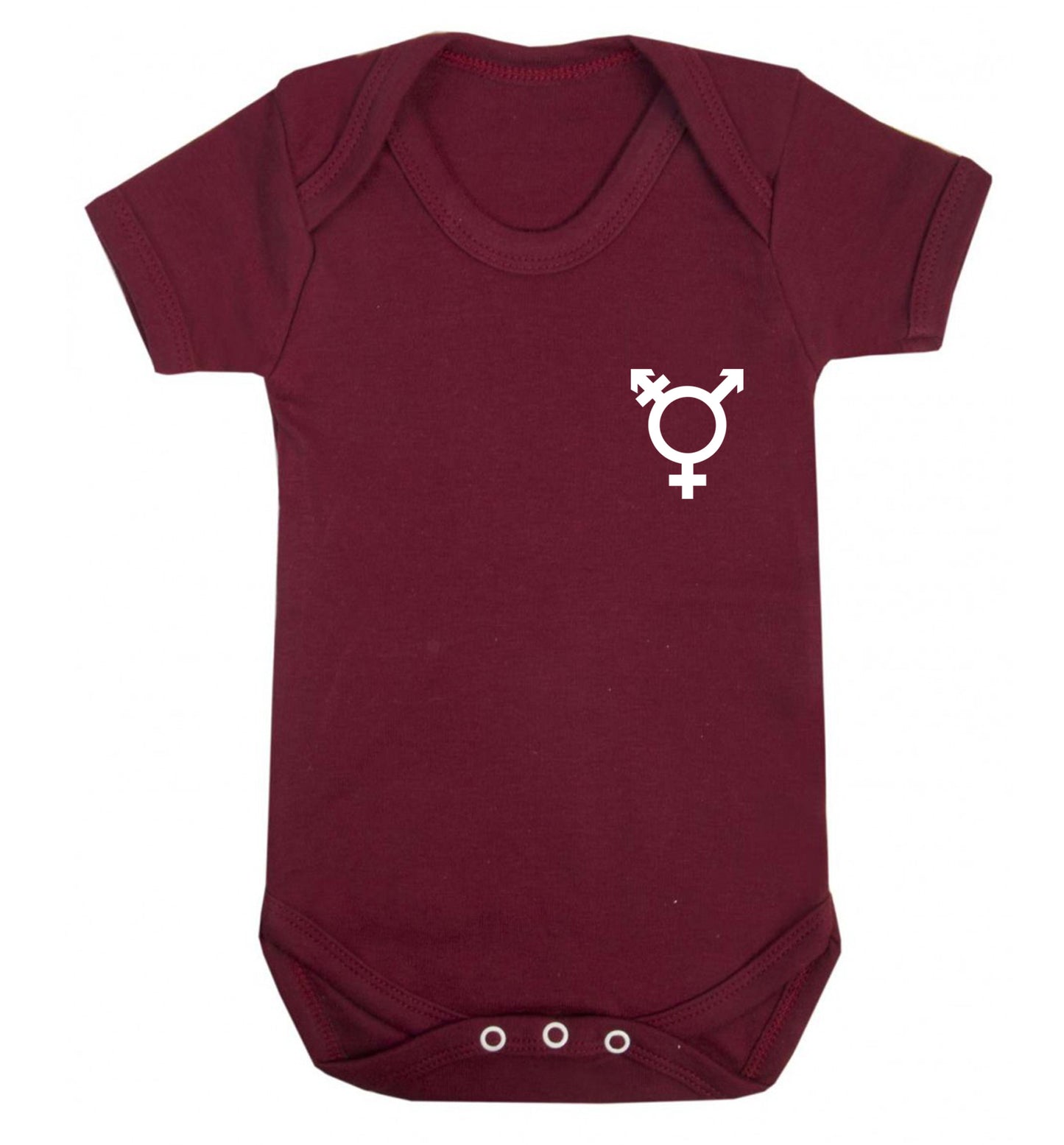 Trans gender symbol pocket Baby Vest maroon 18-24 months