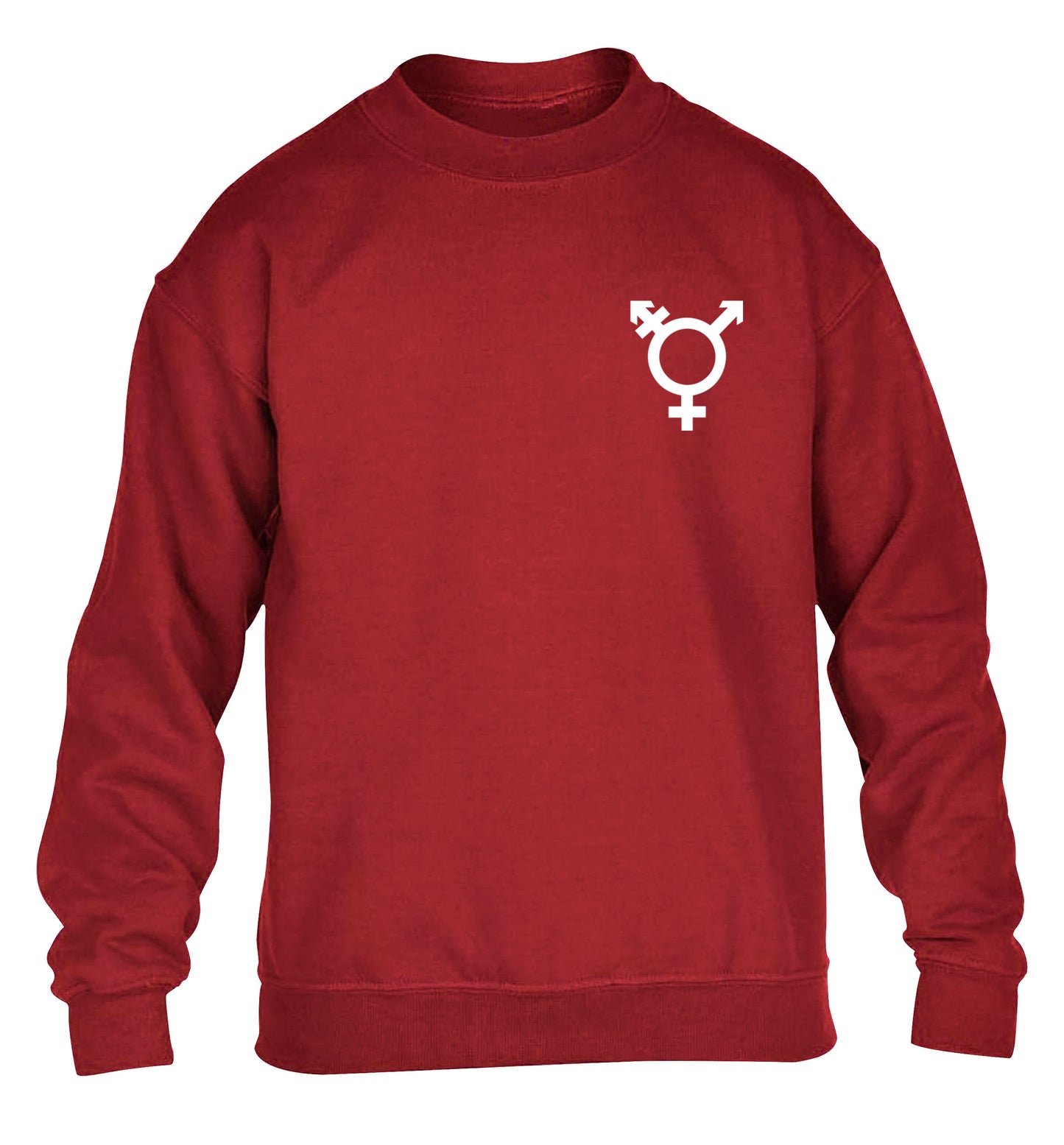 Trans gender symbol pocket children's grey sweater 12-14 Years