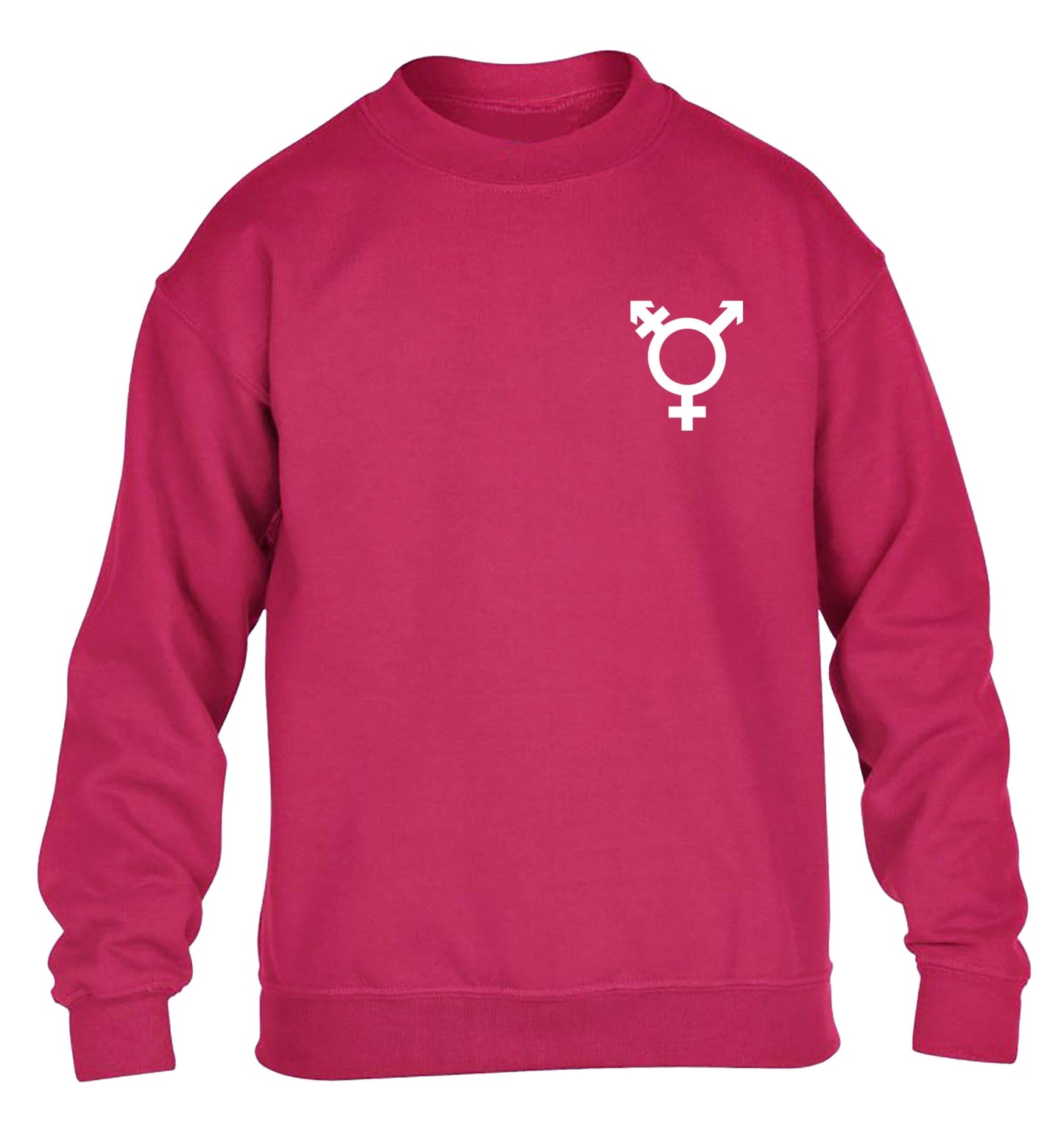 Trans gender symbol pocket children's pink sweater 12-14 Years